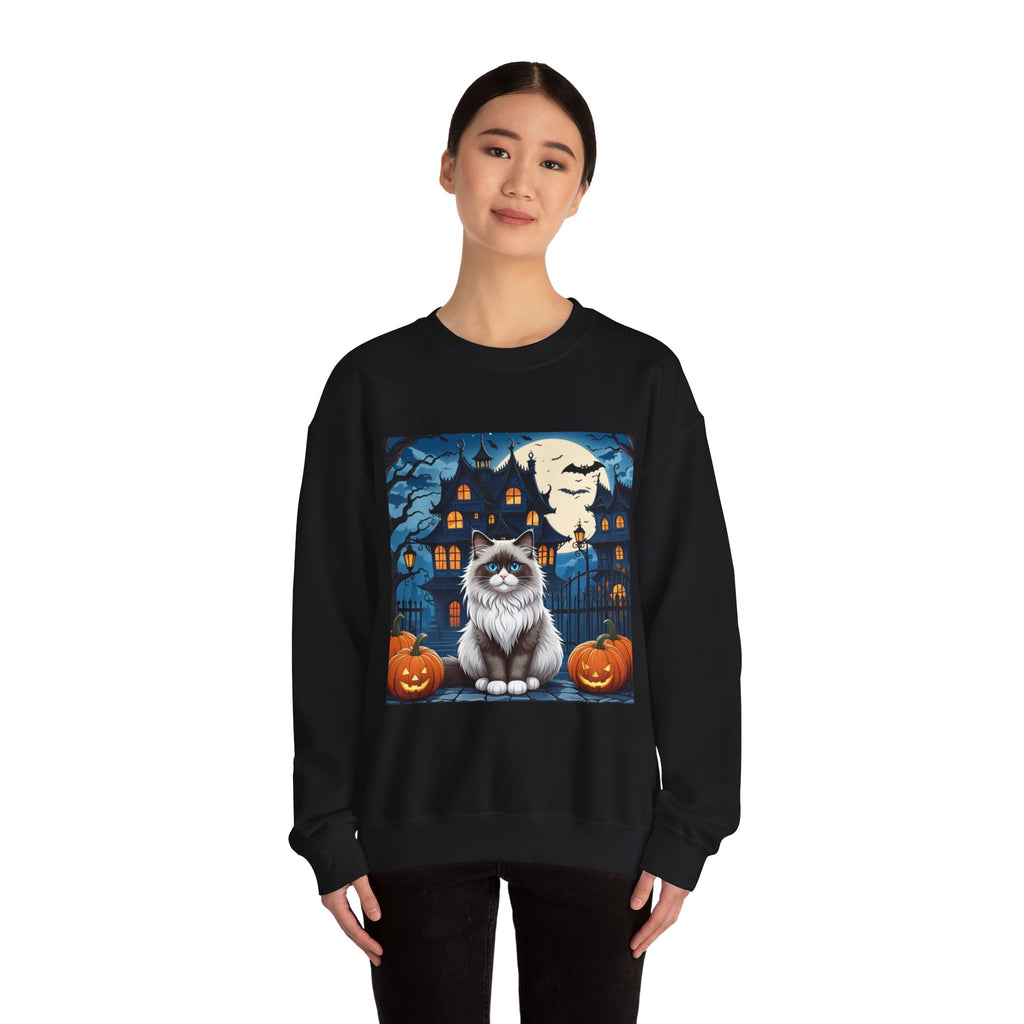Halloween Ragdolls Cat Sweatshirt - Haunted House Sweater - Spooky Cute - Cat Lover Gift