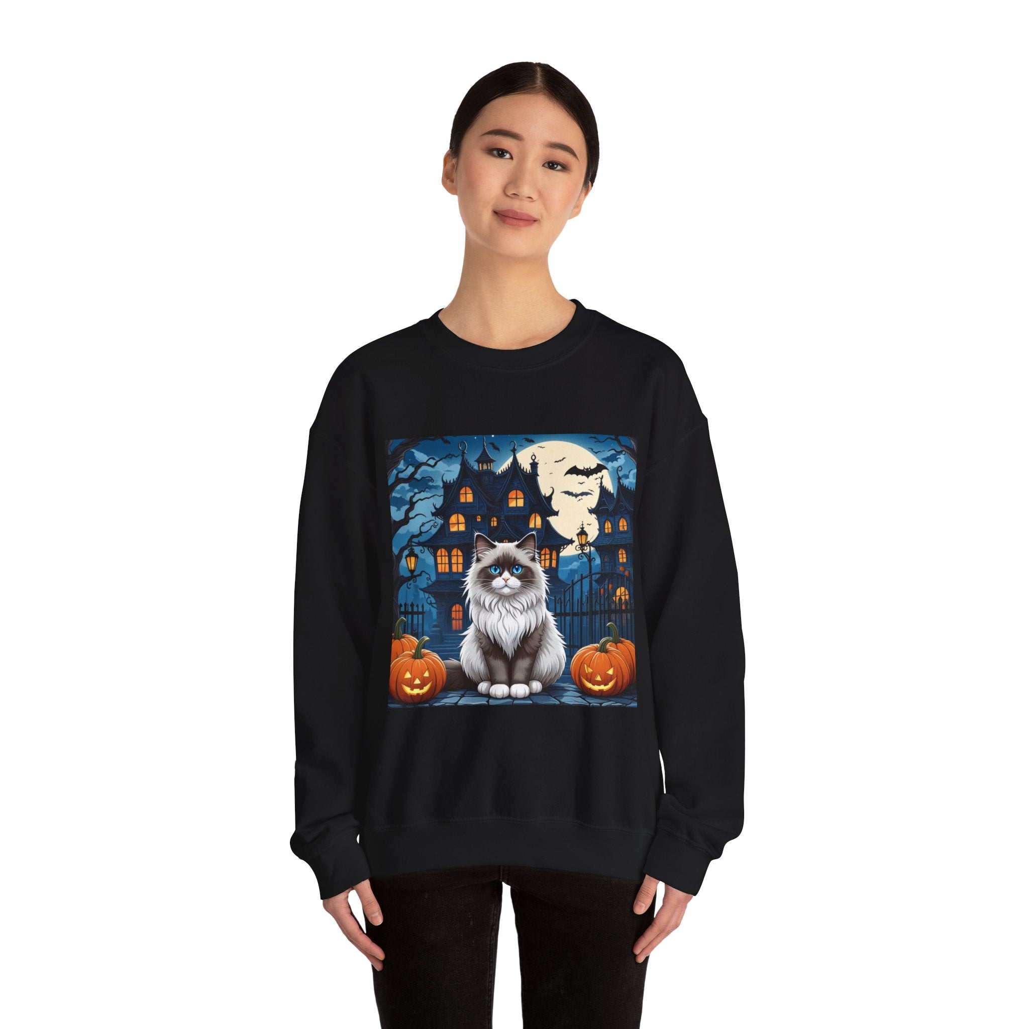 Halloween Ragdolls Cat Sweatshirt - Haunted House Sweater - Spooky Cute - Cat Lover Gift