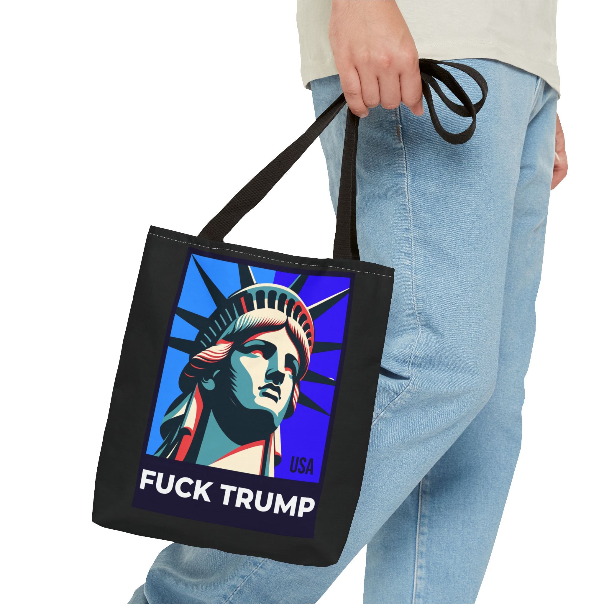 Fuck Trump Tote Bag - Statue Of Liberty Tote - Anti Trump Tote Bag - Anti MAGA - Feminist Tote - Activist Gift - Protest Bag