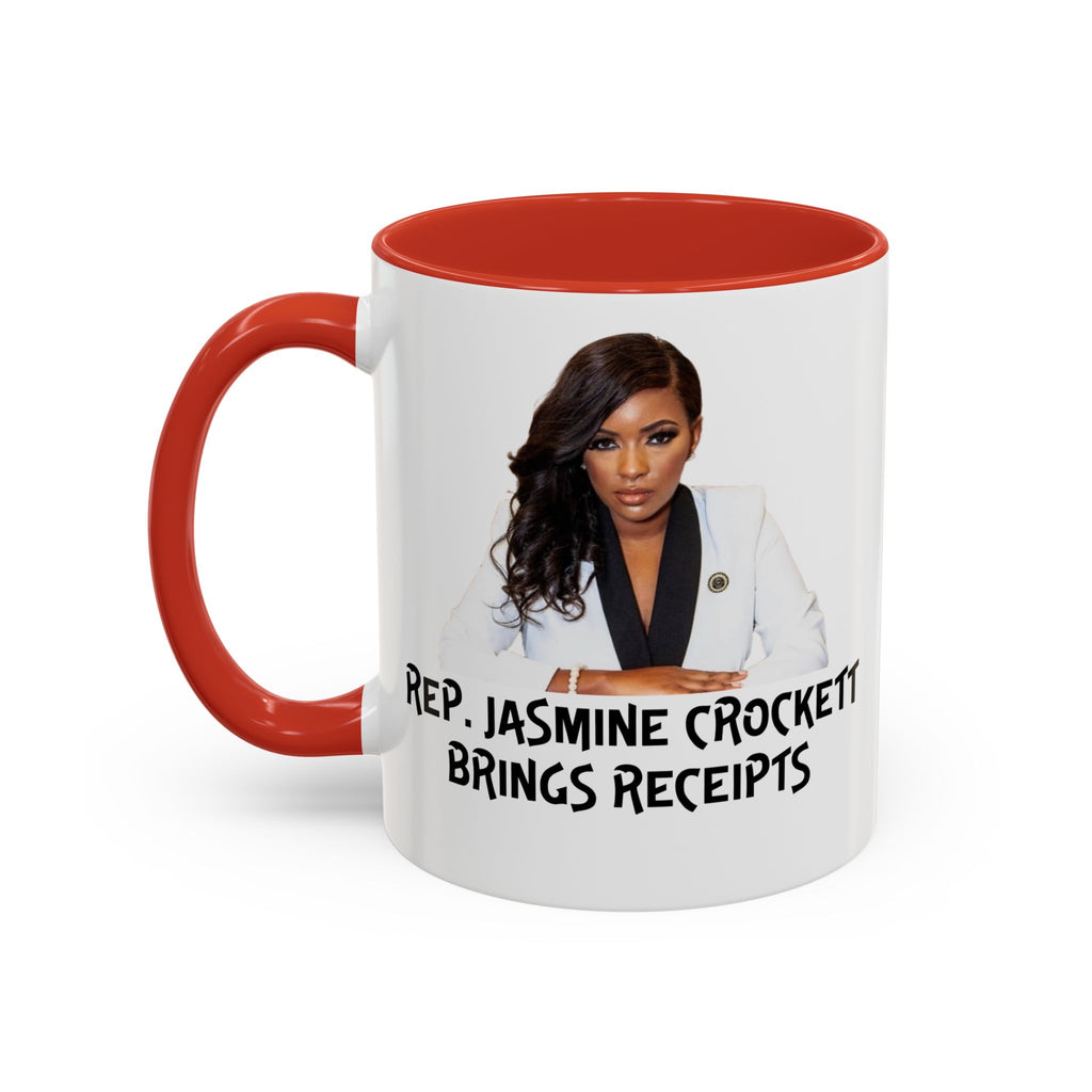 Jasmine Crockett Mug - Brings Receipts - Anti Trumpism - Political Satire - Feminist Mug - Anti MAGA - Democrat Gift
