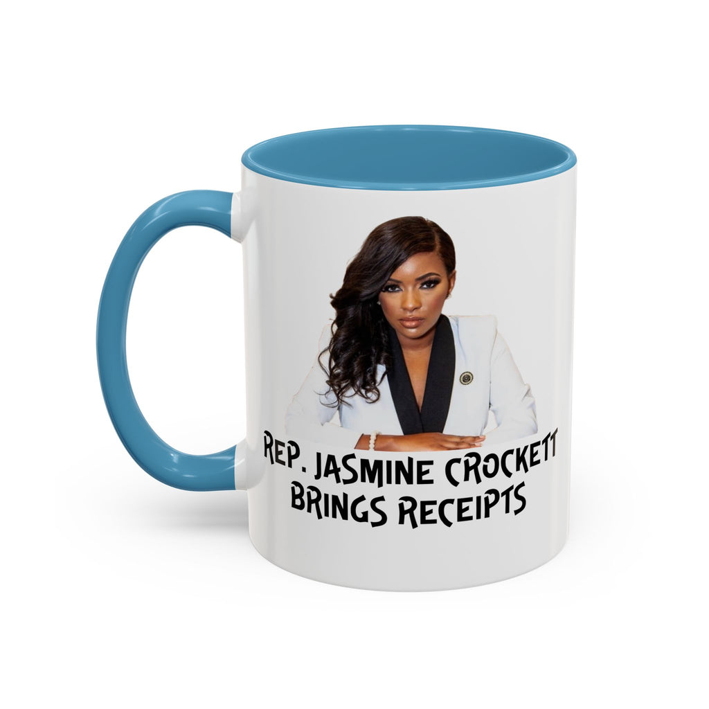 Jasmine Crockett Mug - Brings Receipts - Anti Trumpism - Political Satire - Feminist Mug - Anti MAGA - Democrat Gift