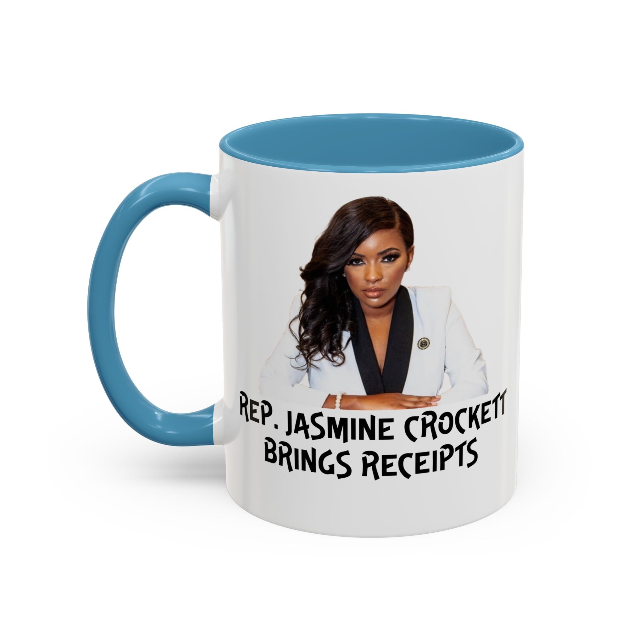Jasmine Crockett Mug - Brings Receipts - Anti Trumpism - Political Satire - Feminist Mug - Anti MAGA - Democrat Gift
