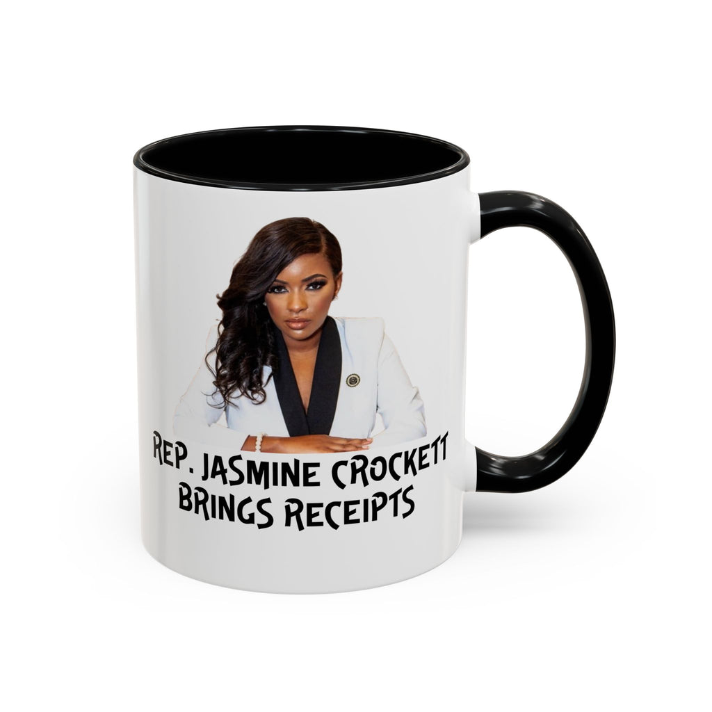 Jasmine Crockett Mug - Brings Receipts - Anti Trumpism - Political Satire - Feminist Mug - Anti MAGA - Democrat Gift