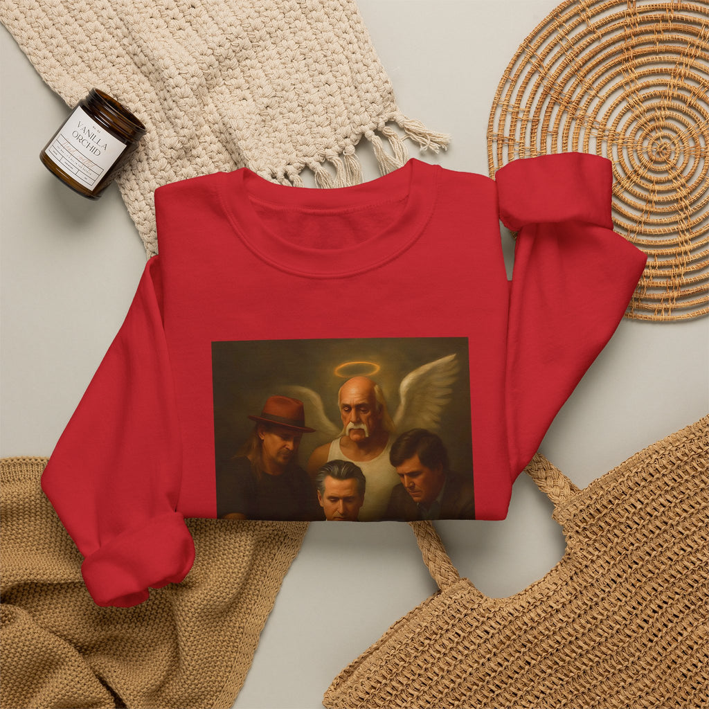 Gavin Newsom Meme Sweatshirt - Tucker Carlson, Hulk Hogan, Kid rock Meme Sweater - Political Satire - Subtle Anti Trump Sweater