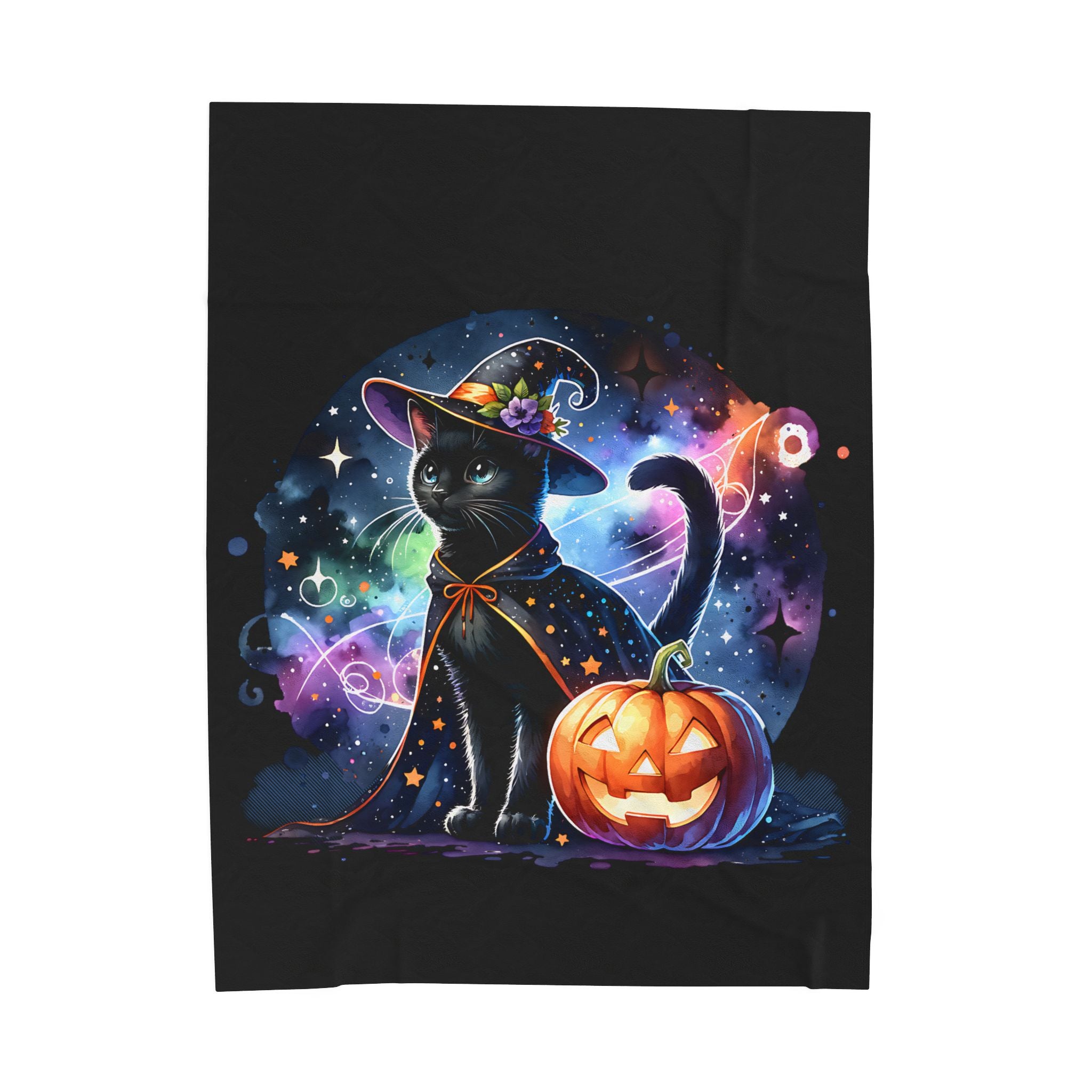 Black Cat Halloween Blanket - Halloween Tapestry - Spooky Season Decor - Halloween 2025