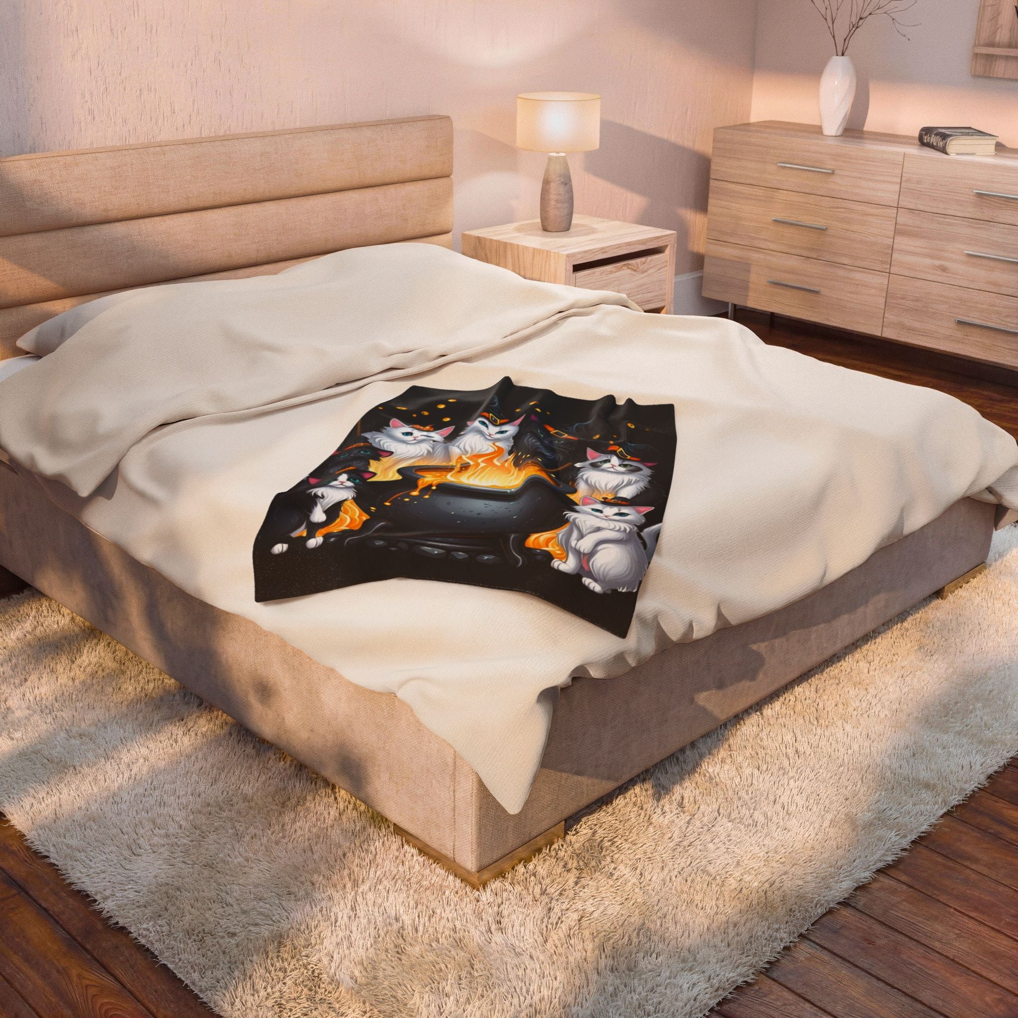 Halloween Ragdolls Cat Witch Blanket - Halloween Cauldron - Spooky Cute - Cat Lover Gift - Witchy Vibes