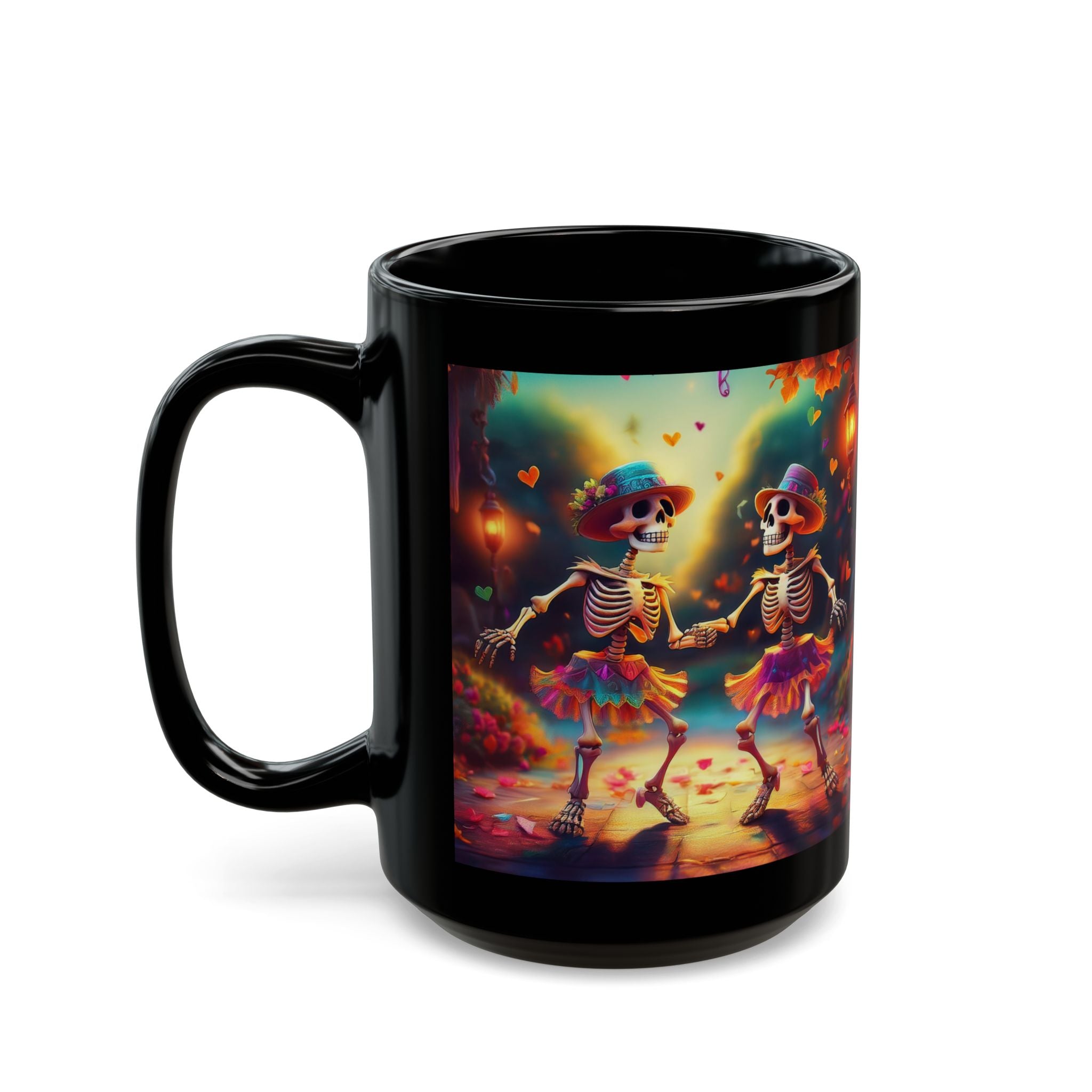 Day of the Dead Skeleton Couple Mug - Dia de los Muertos Mug - Sugar Skull Mug - Halloween Mug