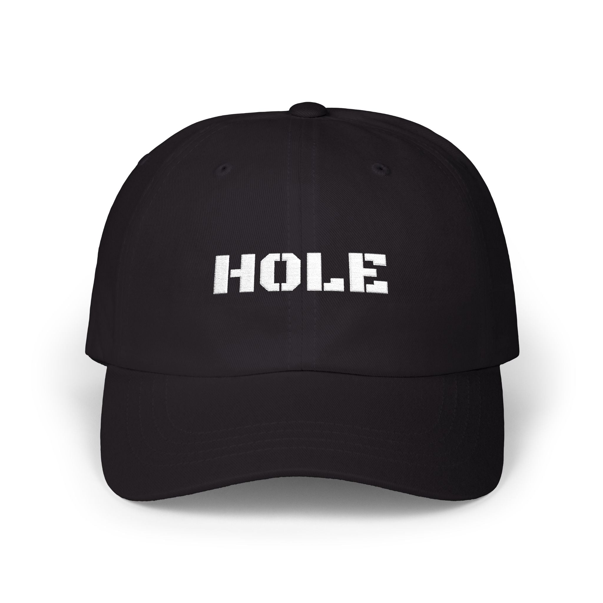 Classic Dad Cap with 'HOLE' Text - Trendy Cap for Dads, Casual Outfit, Gift for Father's Day, Summer Accessory, Everyday Style
