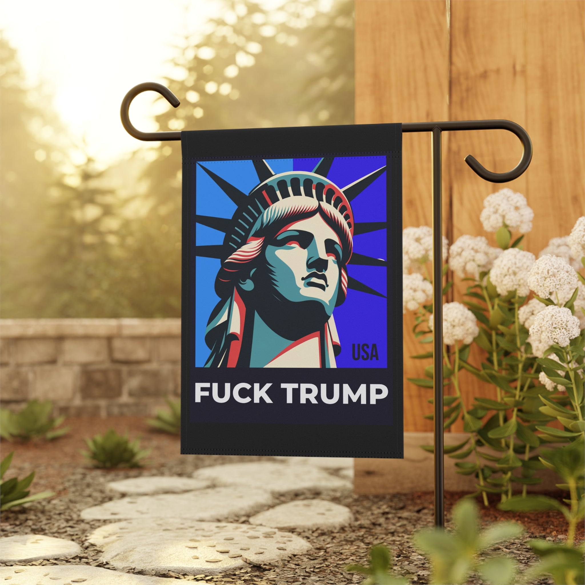 Fuck Trump Yard Sign - Statue Of Liberty Yard Flag - Anti Trump Decor - Democrat Gift - Political Yard Sign