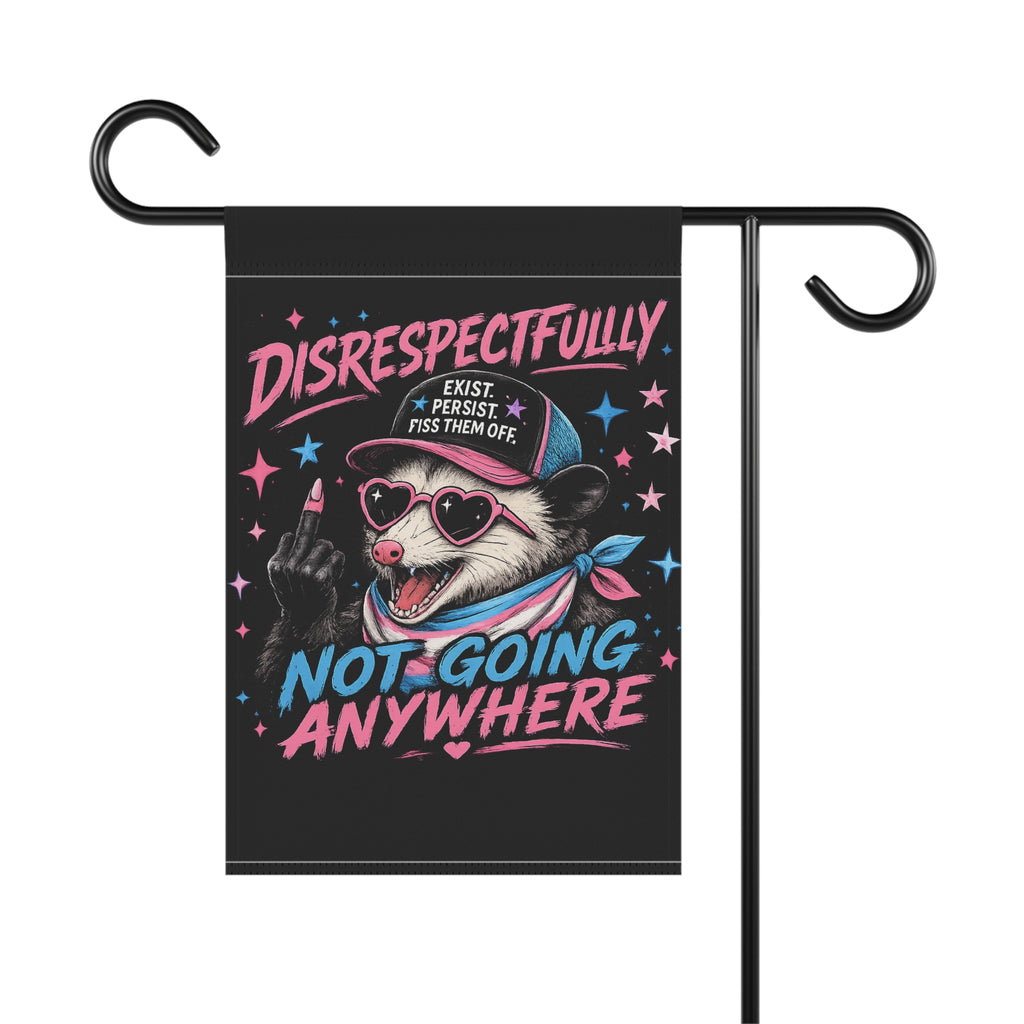 Trans Pride Garden Flag, Not Going Anywhere Yard Flag, LGBTQ Outdoor Decor, Trans Rights House Banner, Queer Pride Lawn Flag