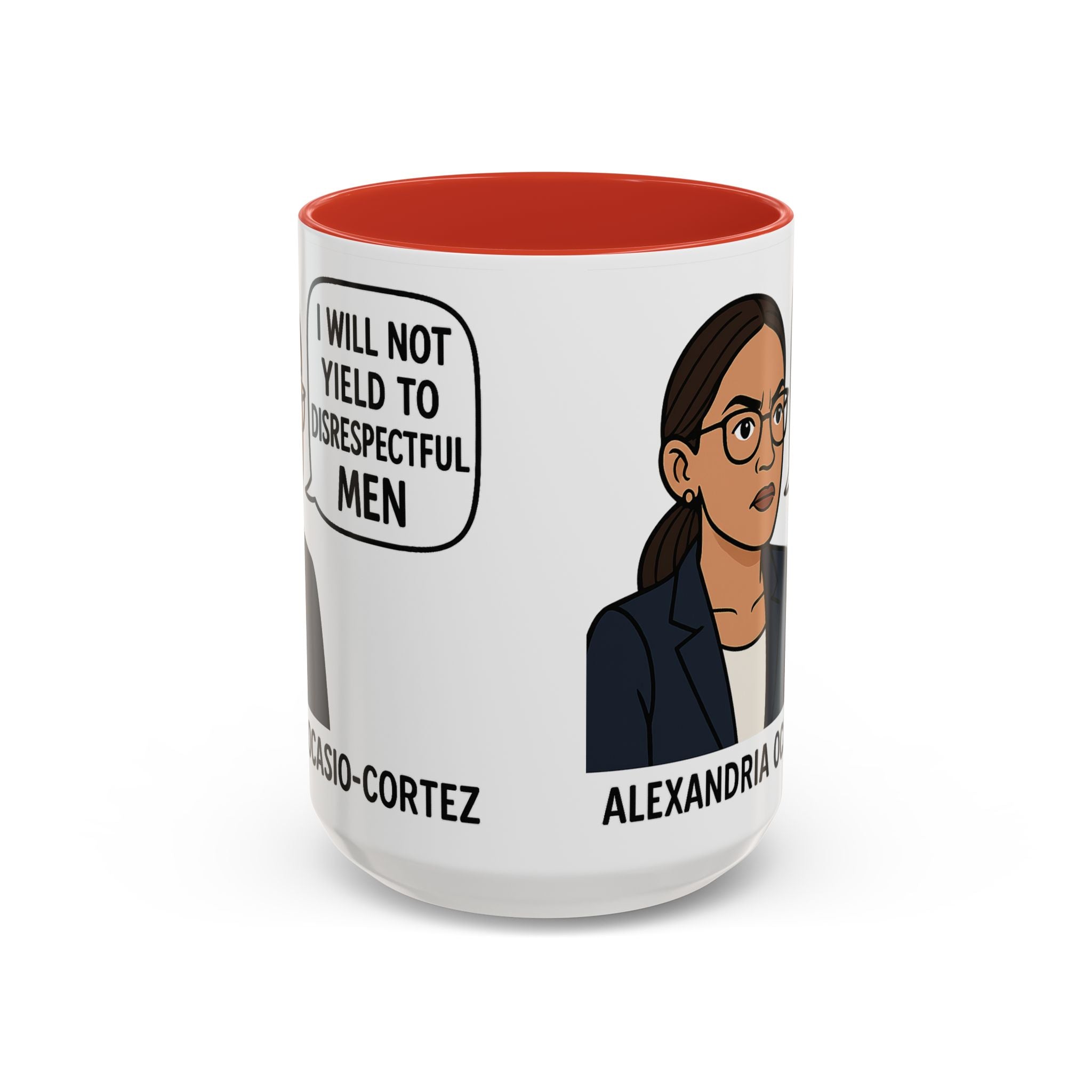 AOC Quote Mug - Feminist Mug - I Will Not Yield To Disrespectful Men - Democrat Gift - Anti Trump Anti MAGA - Female Empowerment Coffee Cup