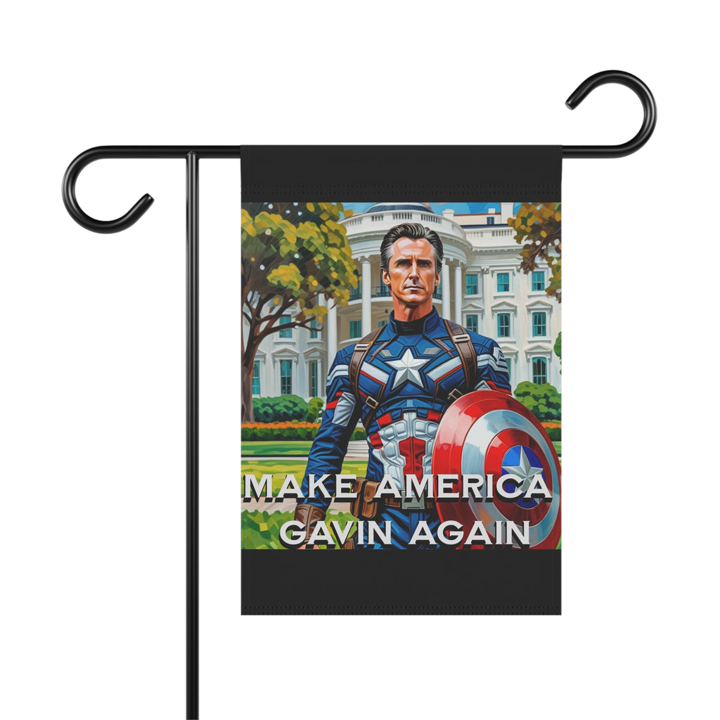 Gavin Newsom Captain America Yard Banner - Subtle Anti Trump Merch - Anti MAGA Flag - Democrat Gift - Anti Republican