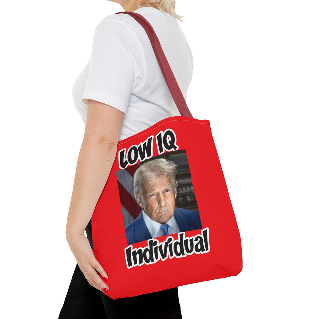 Anti Trump Tote Bag - Low IQ Individual - Political Satire Bag - Anti MAGA Tote - Democrat Gift - Protest Bag