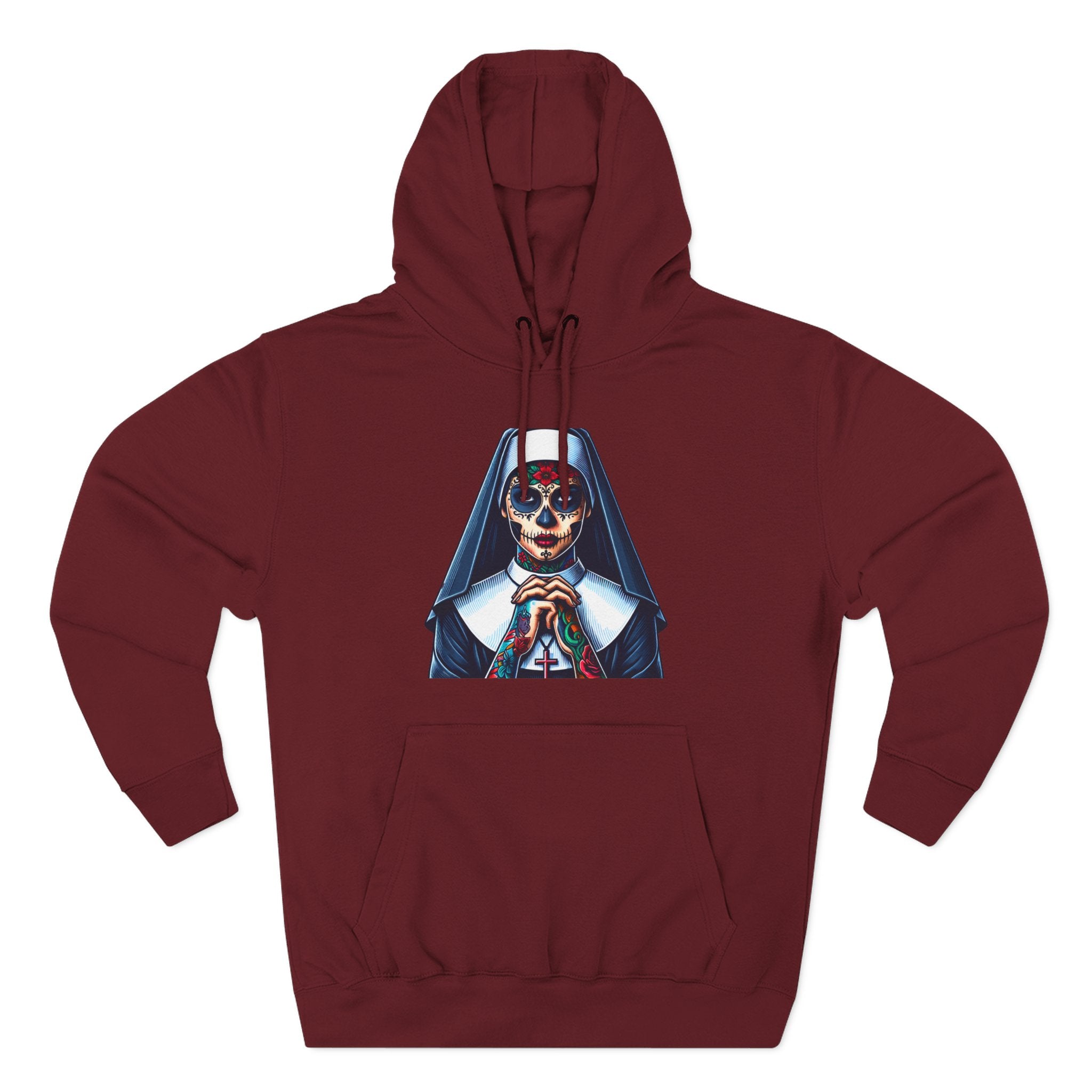 Day Of The Dead Hoodie - Sugar Skull Nun Hoodie - Día De Los Muertos - Halloween Nun - Goth Hoodie