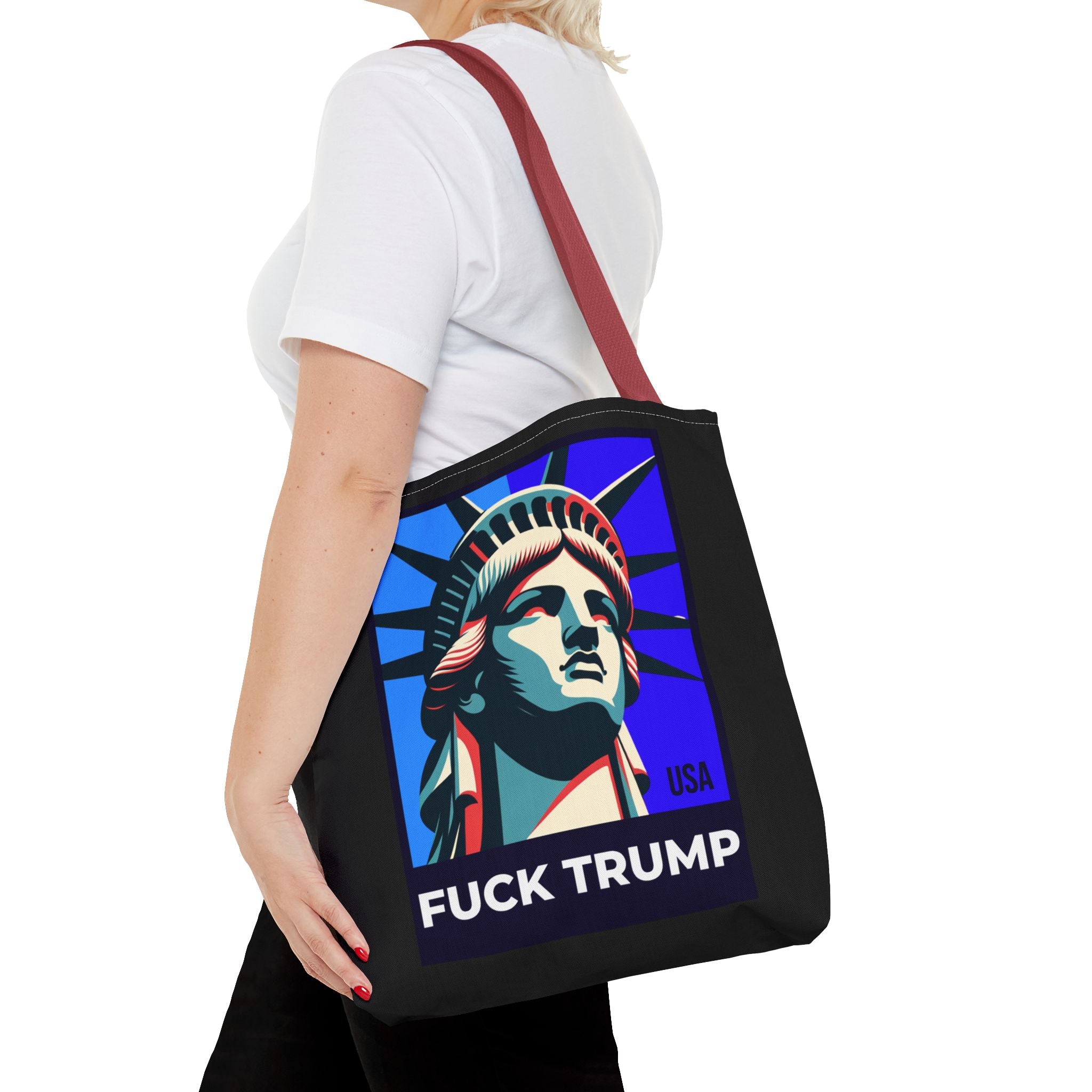 Fuck Trump Tote Bag - Statue Of Liberty Tote - Anti Trump Tote Bag - Anti MAGA - Feminist Tote - Activist Gift - Protest Bag