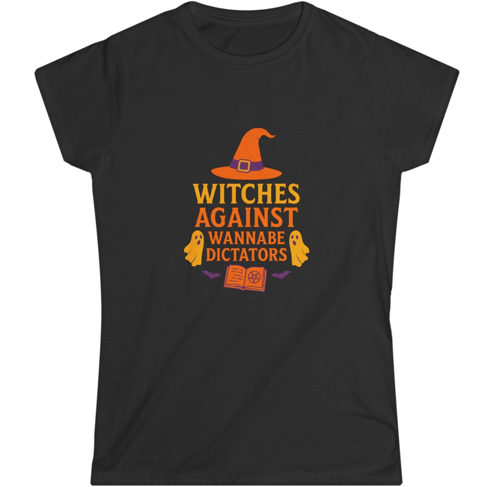 Political Halloween Women's Shirt - Witches Against Wannabe Dictator - Feminist Halloween Shirt - Witchy Shirt - Subtle Anti Trump