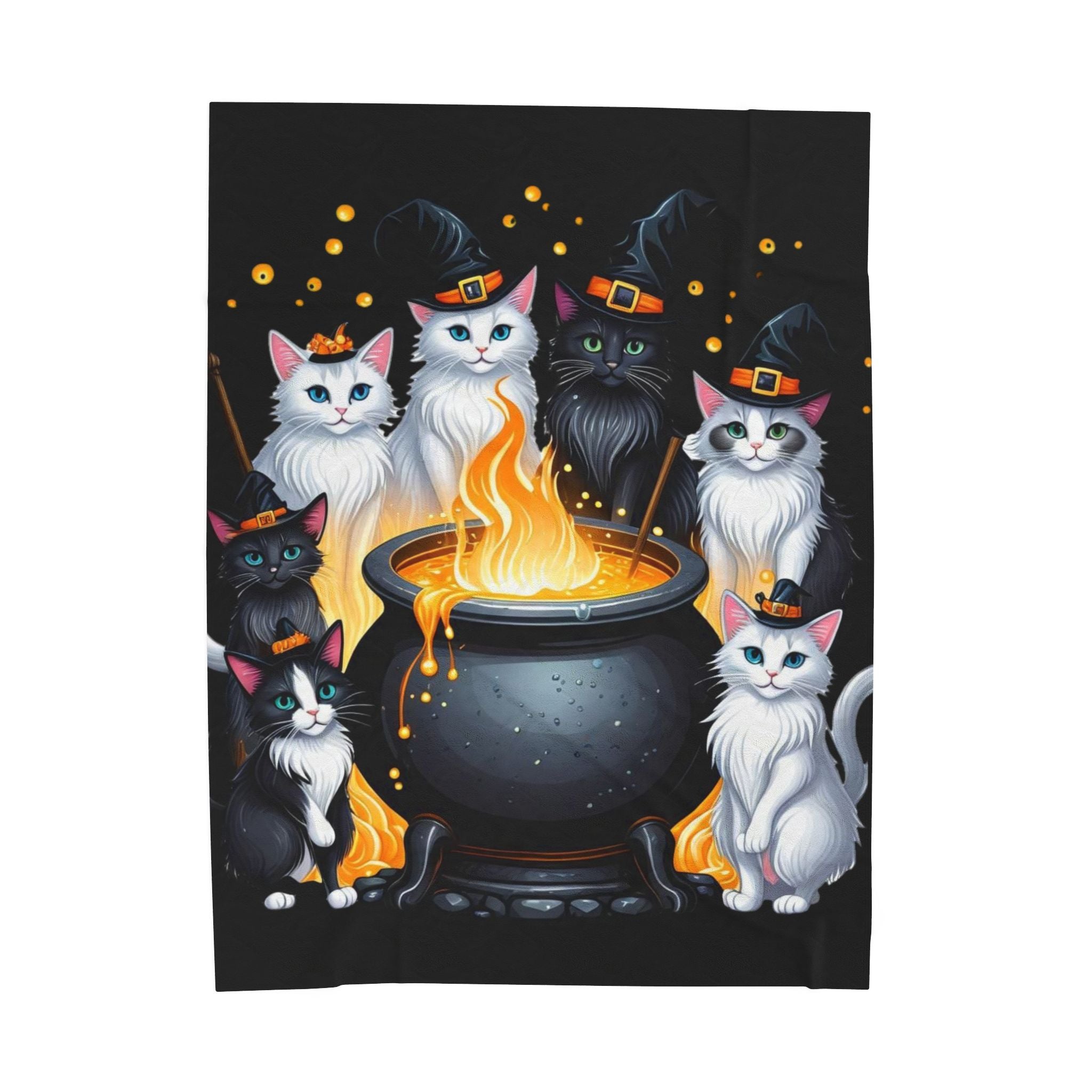 Halloween Ragdolls Cat Witch Blanket - Halloween Cauldron - Spooky Cute - Cat Lover Gift - Witchy Vibes