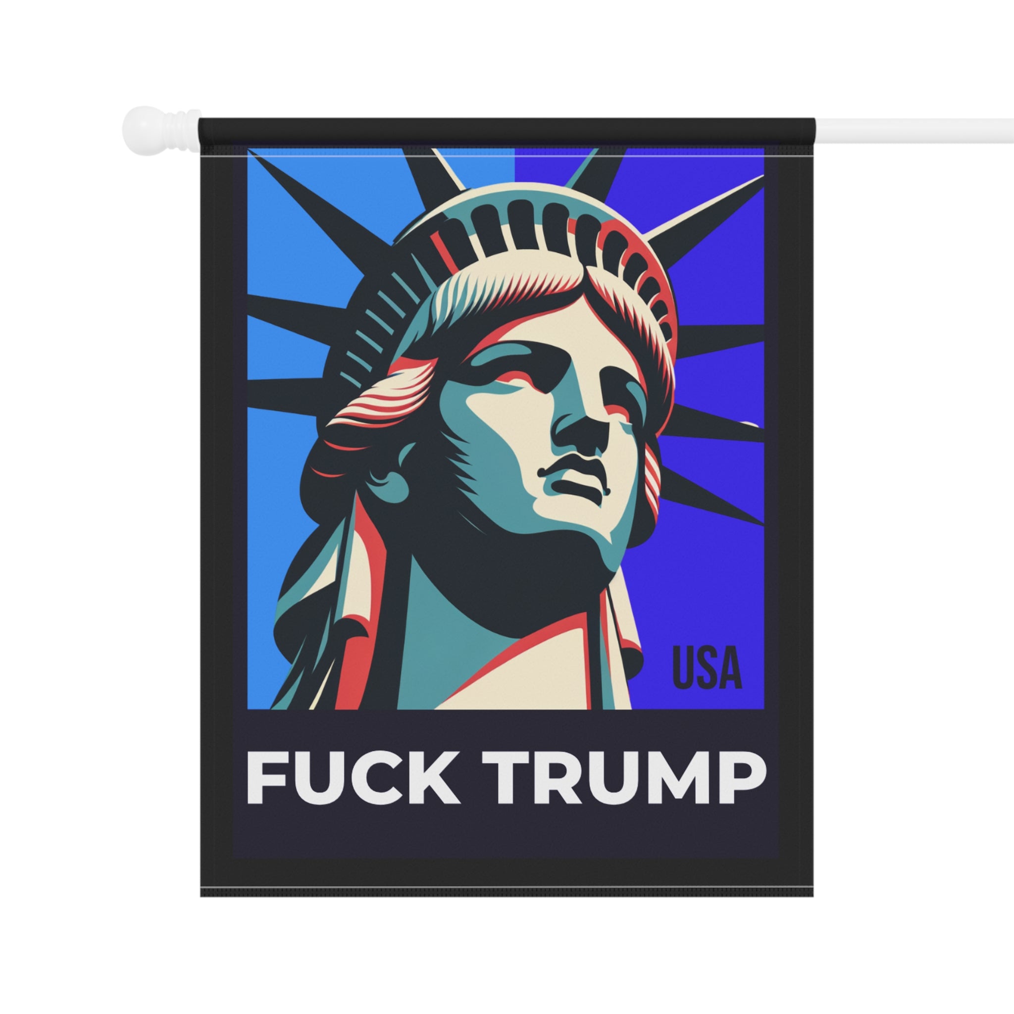 Fuck Trump Yard Sign - Statue Of Liberty Yard Flag - Anti Trump Decor - Democrat Gift - Political Yard Sign