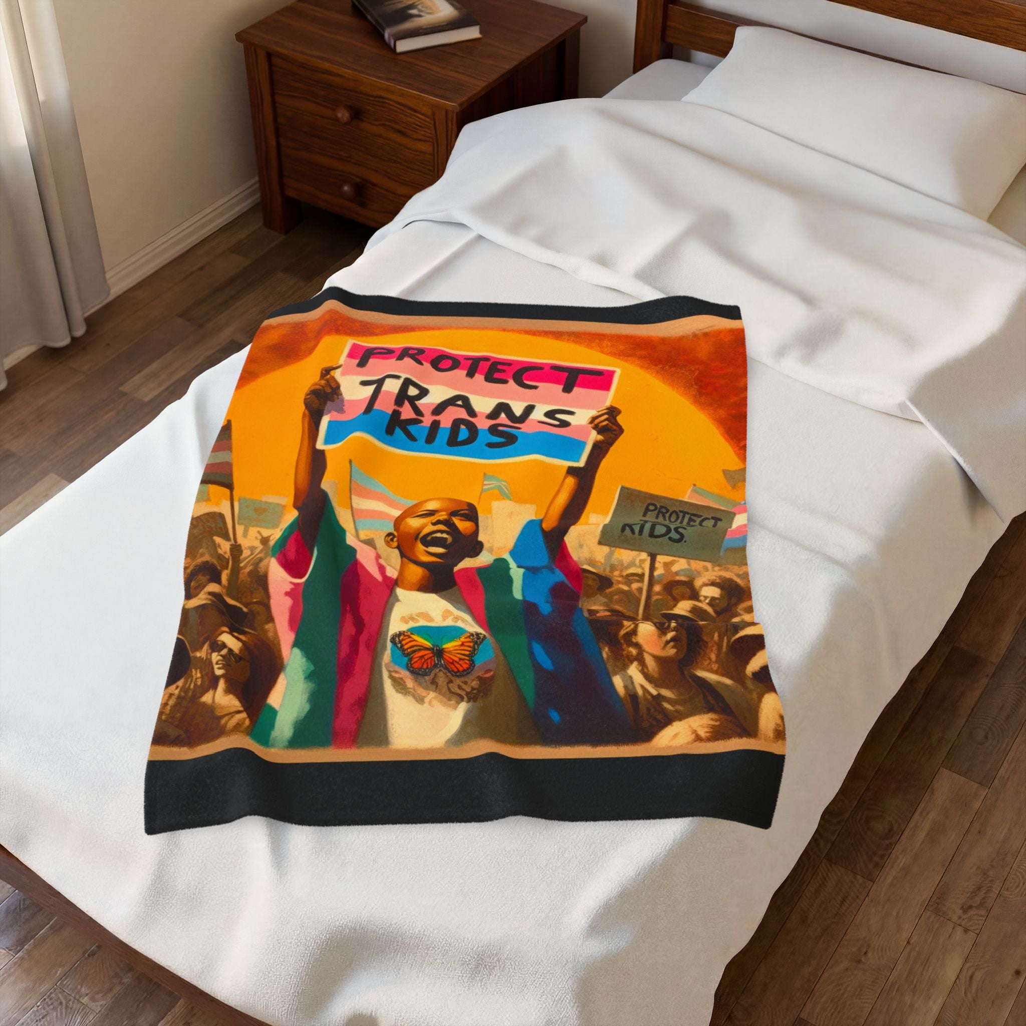 Protect Trans Kids Blanket - Trans Gift - Trans Owned Shop - Protect Queer Kids - Transgender Pride - LGBTQ Wall Tapestry - Trans Ally