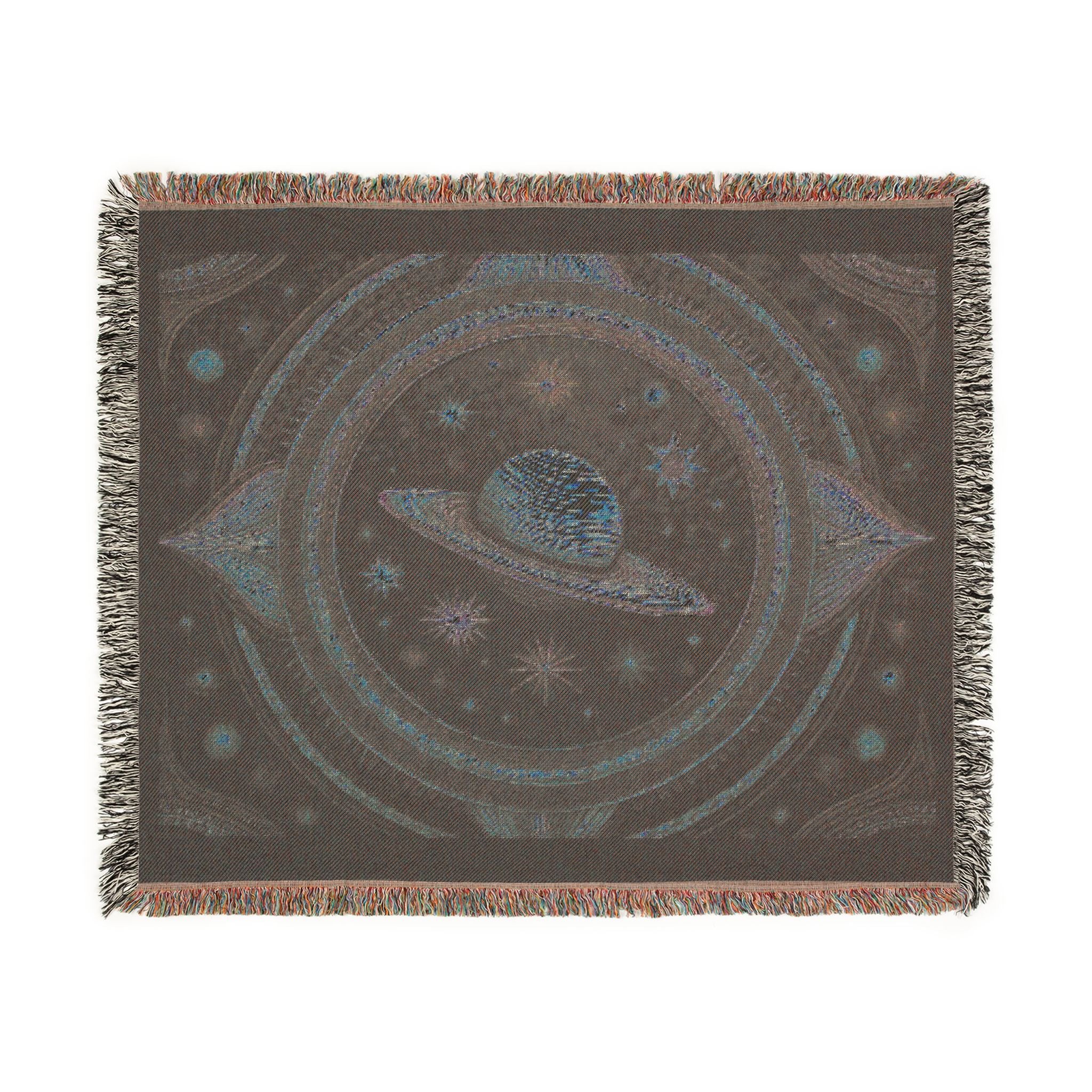 Celestial Woven Blanket - Galaxy Space Throw, Celestial Bedroom Decor, Night Sky Blanket, Wall Tapestry - Home Decor