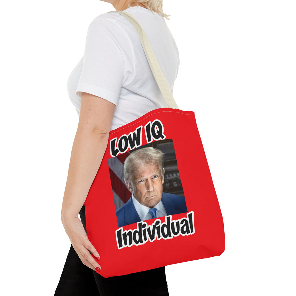 Anti Trump Tote Bag - Low IQ Individual - Political Satire Bag - Anti MAGA Tote - Democrat Gift - Protest Bag