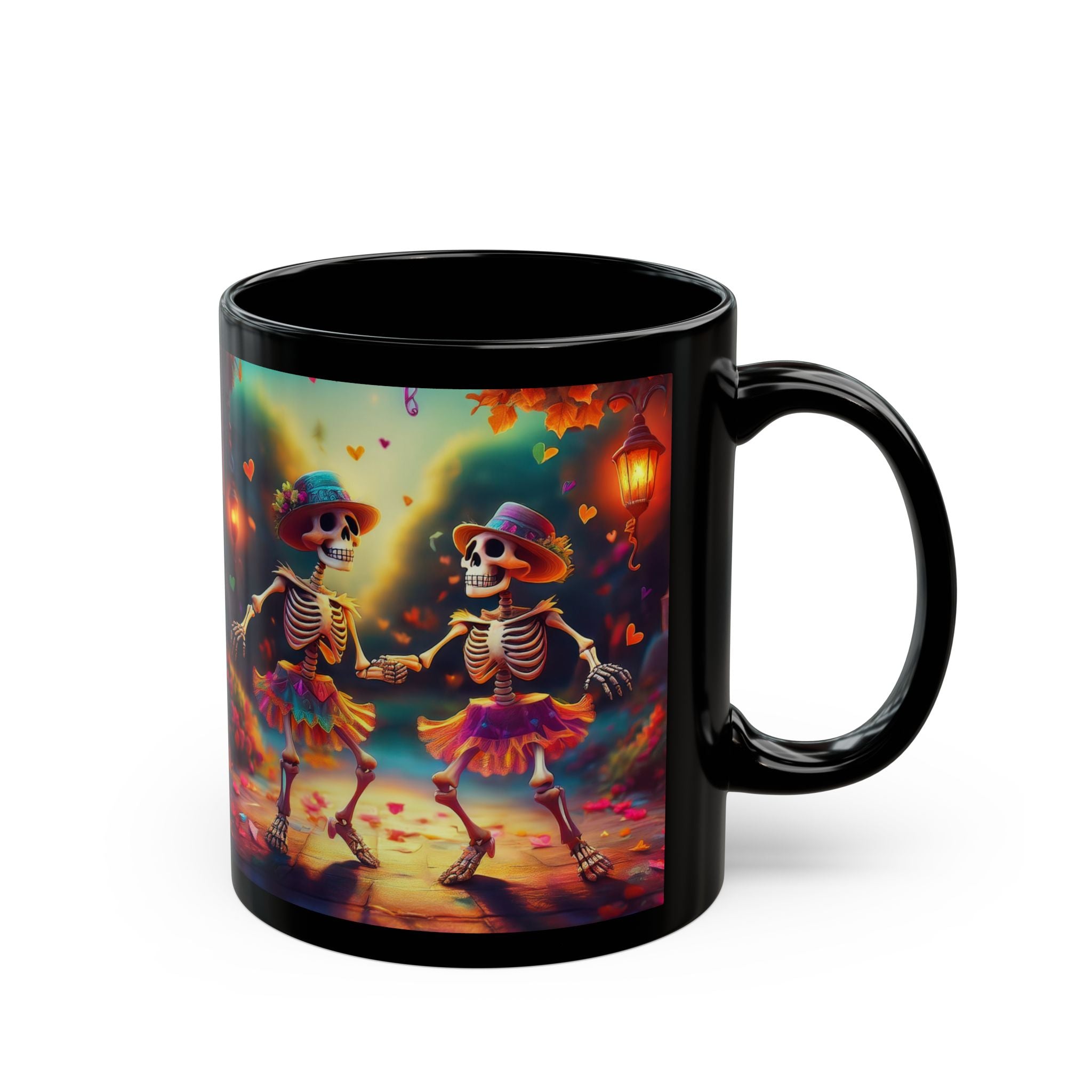 Day of the Dead Skeleton Couple Mug - Dia de los Muertos Mug - Sugar Skull Mug - Halloween Mug