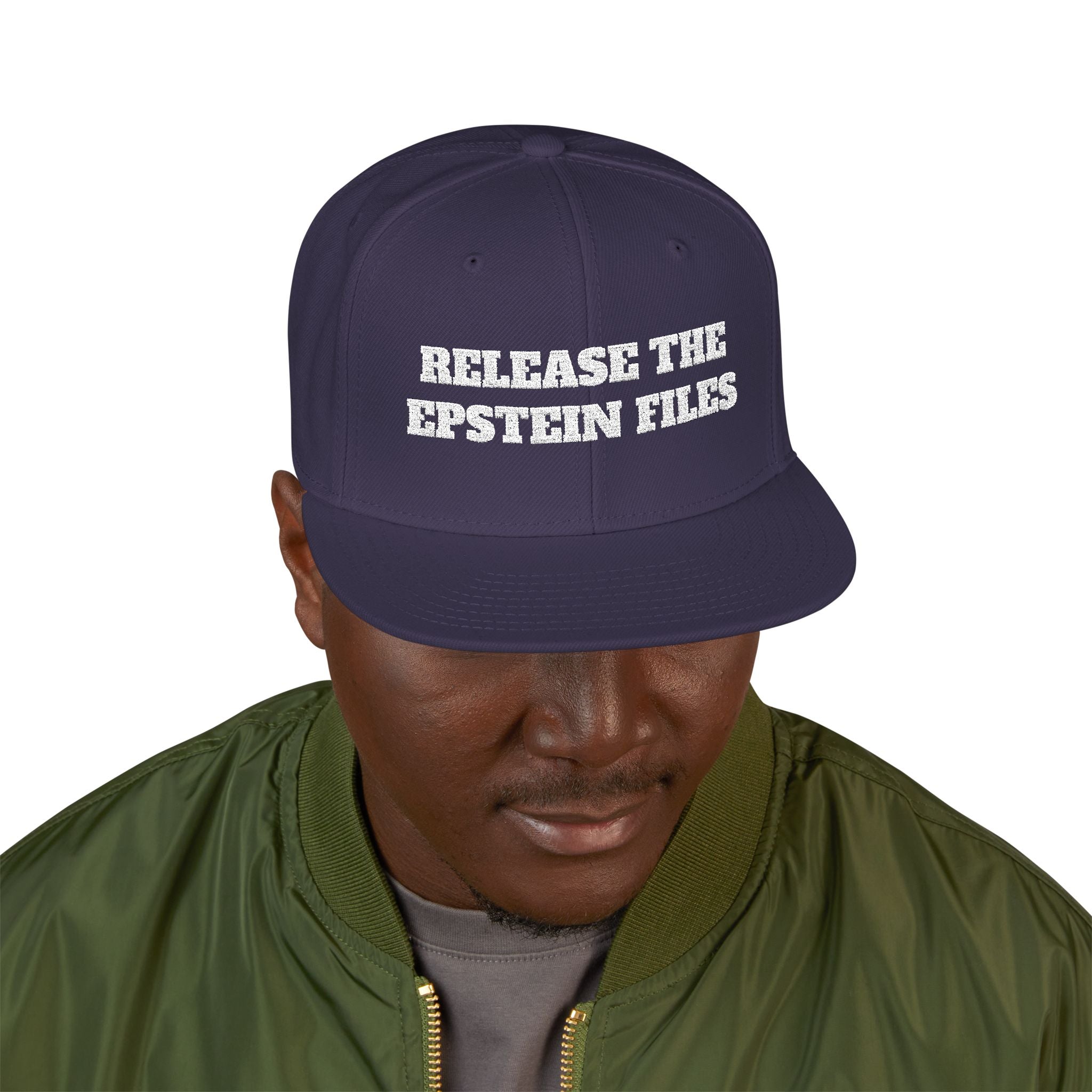Release The Epstein Files Embroidered Snapback - Subtle Anti Trump Protest Hat