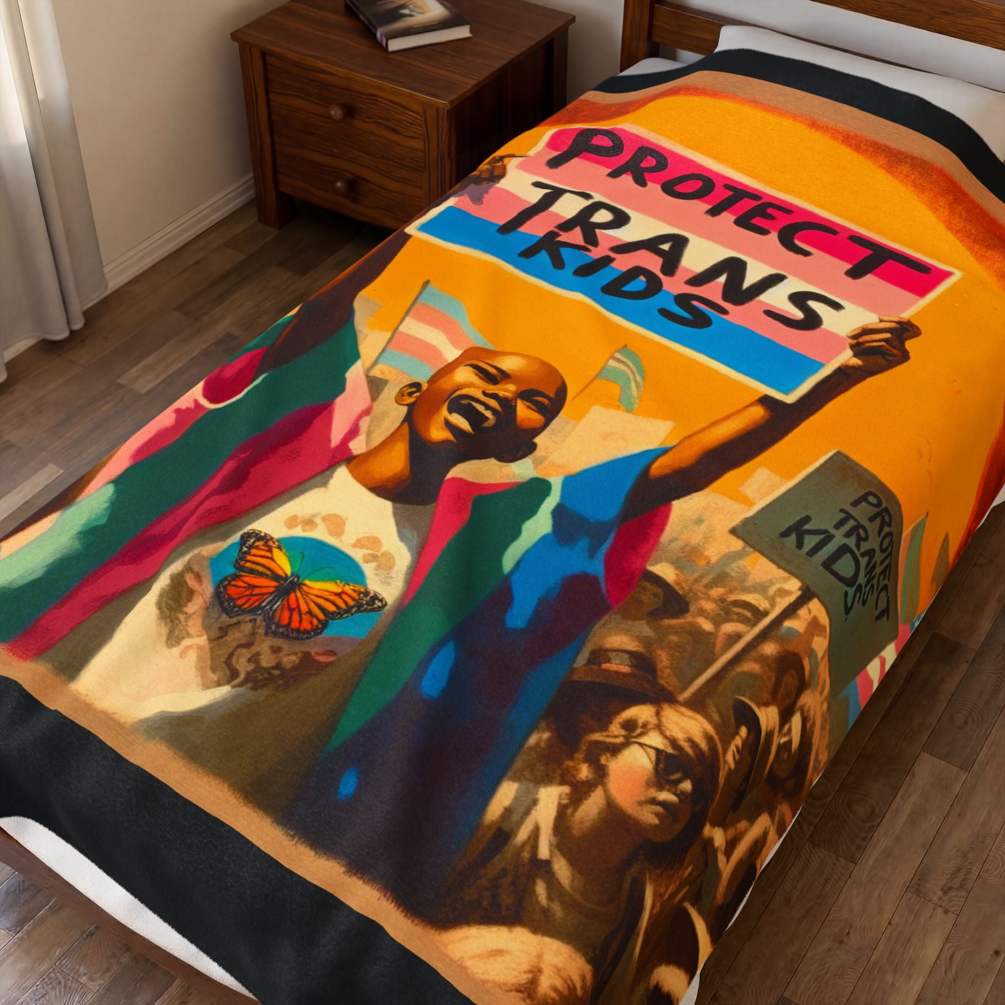 Protect Trans Kids Blanket - Trans Gift - Trans Owned Shop - Protect Queer Kids - Transgender Pride - LGBTQ Wall Tapestry - Trans Ally