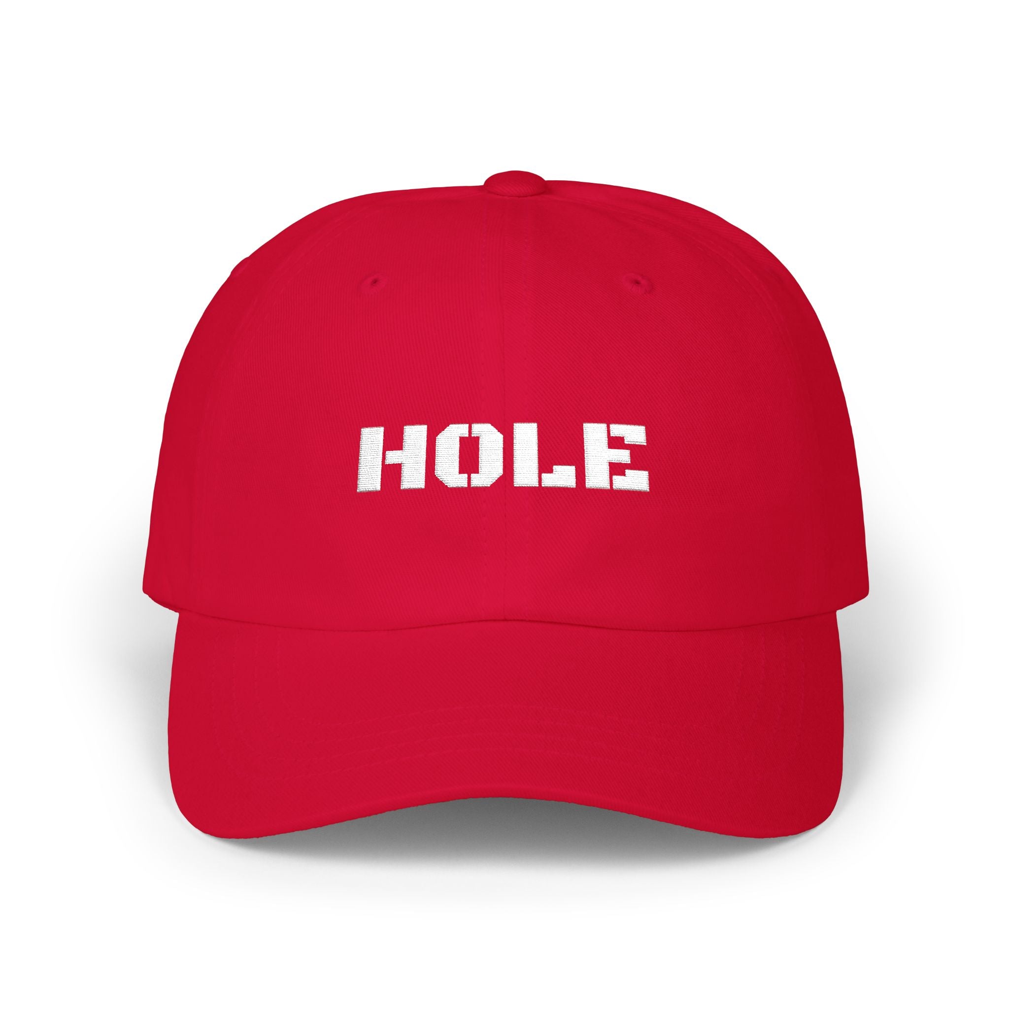 Classic Dad Cap with 'HOLE' Text - Trendy Cap for Dads, Casual Outfit, Gift for Father's Day, Summer Accessory, Everyday Style
