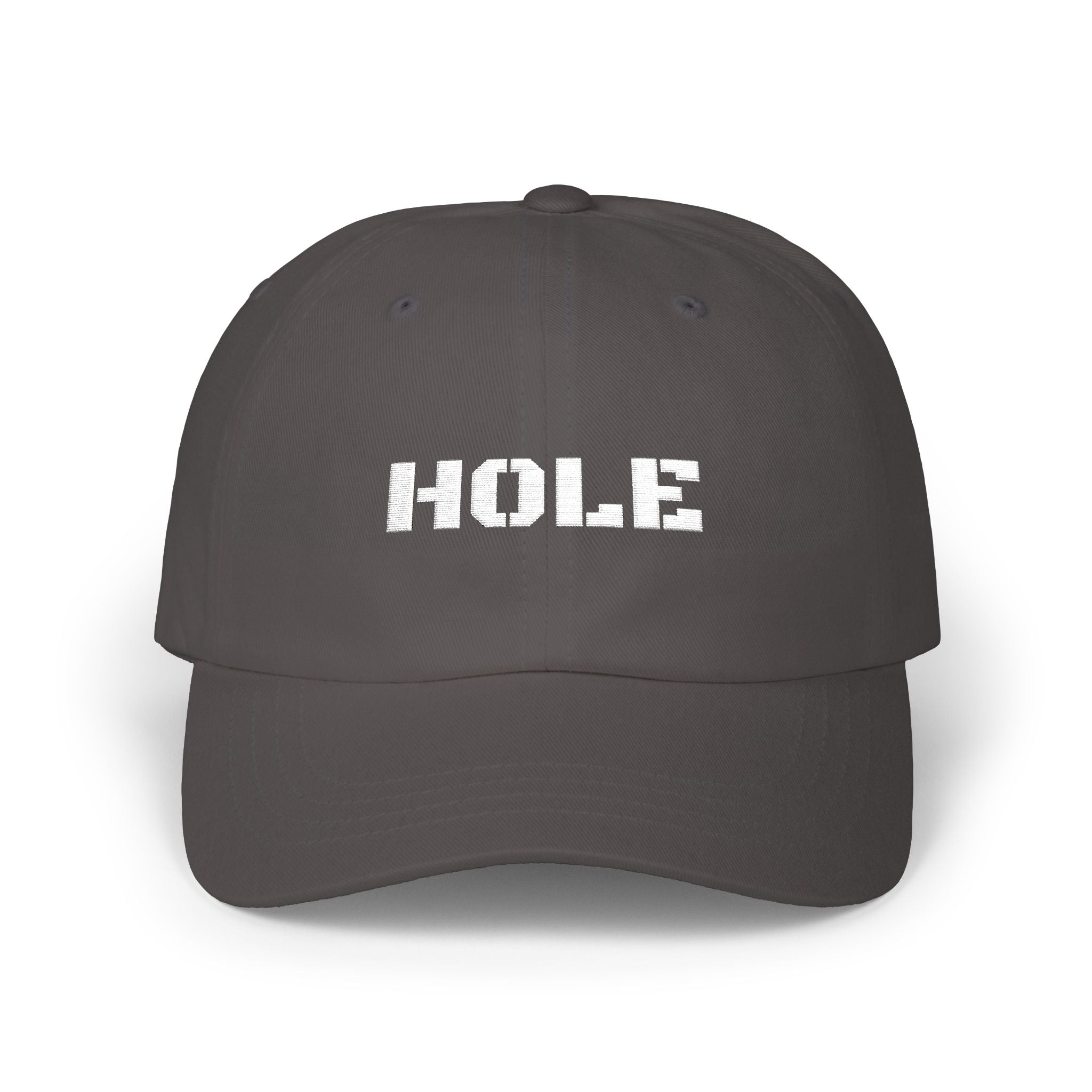 Classic Dad Cap with 'HOLE' Text - Trendy Cap for Dads, Casual Outfit, Gift for Father's Day, Summer Accessory, Everyday Style