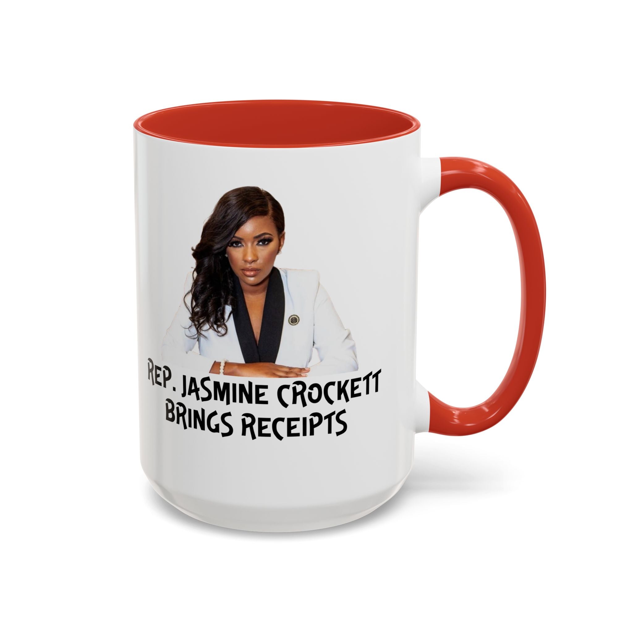 Jasmine Crockett Mug - Brings Receipts - Anti Trumpism - Political Satire - Feminist Mug - Anti MAGA - Democrat Gift