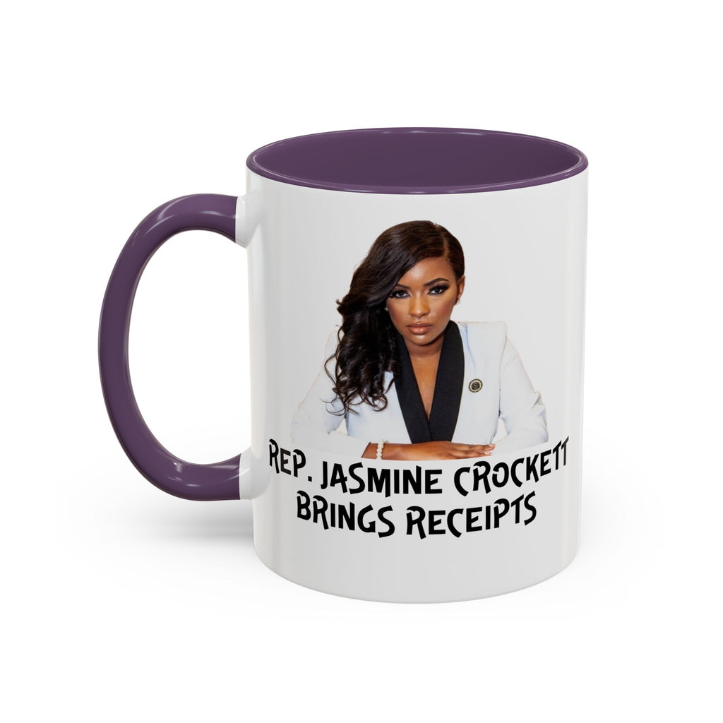 Jasmine Crockett Mug - Brings Receipts - Anti Trumpism - Political Satire - Feminist Mug - Anti MAGA - Democrat Gift