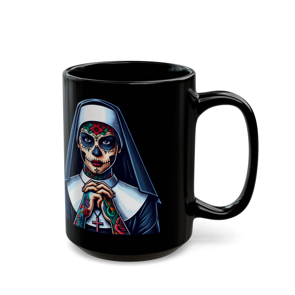 Day Of The Dead Mug - Sugar Skull Nun - Dia Des Muertos - Halloween Mug -