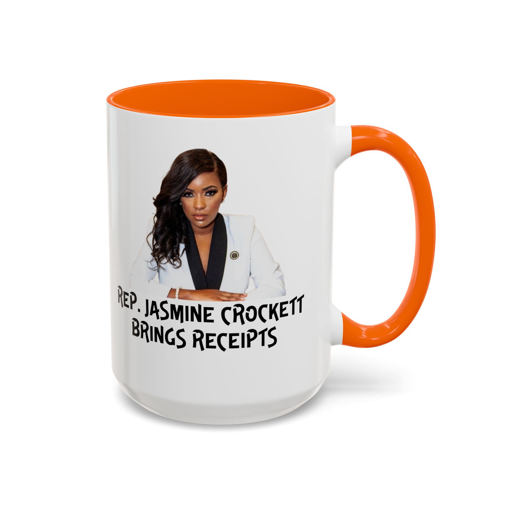Jasmine Crockett Mug - Brings Receipts - Anti Trumpism - Political Satire - Feminist Mug - Anti MAGA - Democrat Gift