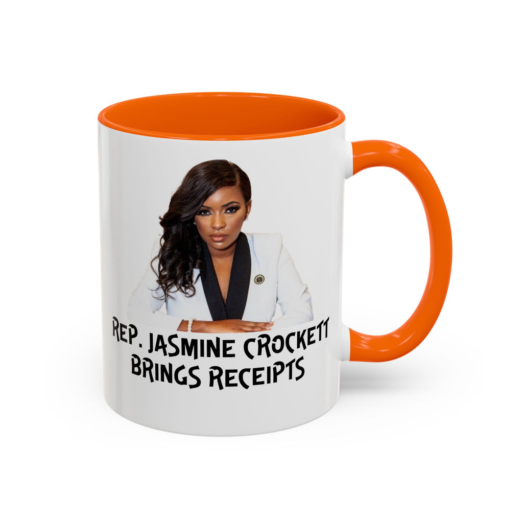 Jasmine Crockett Mug - Brings Receipts - Anti Trumpism - Political Satire - Feminist Mug - Anti MAGA - Democrat Gift