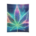Outer Space Comforter - Weed Leaf Bedding - Stoner Gift - Space Duvet - 420 Decor - Housewarming Gift - Dorm Bedding - Galaxy Themed