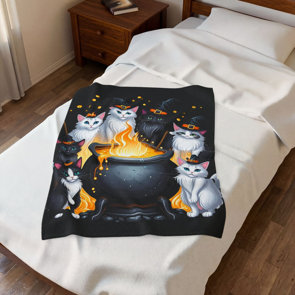 Halloween Ragdolls Cat Witch Blanket - Halloween Cauldron - Spooky Cute - Cat Lover Gift - Witchy Vibes