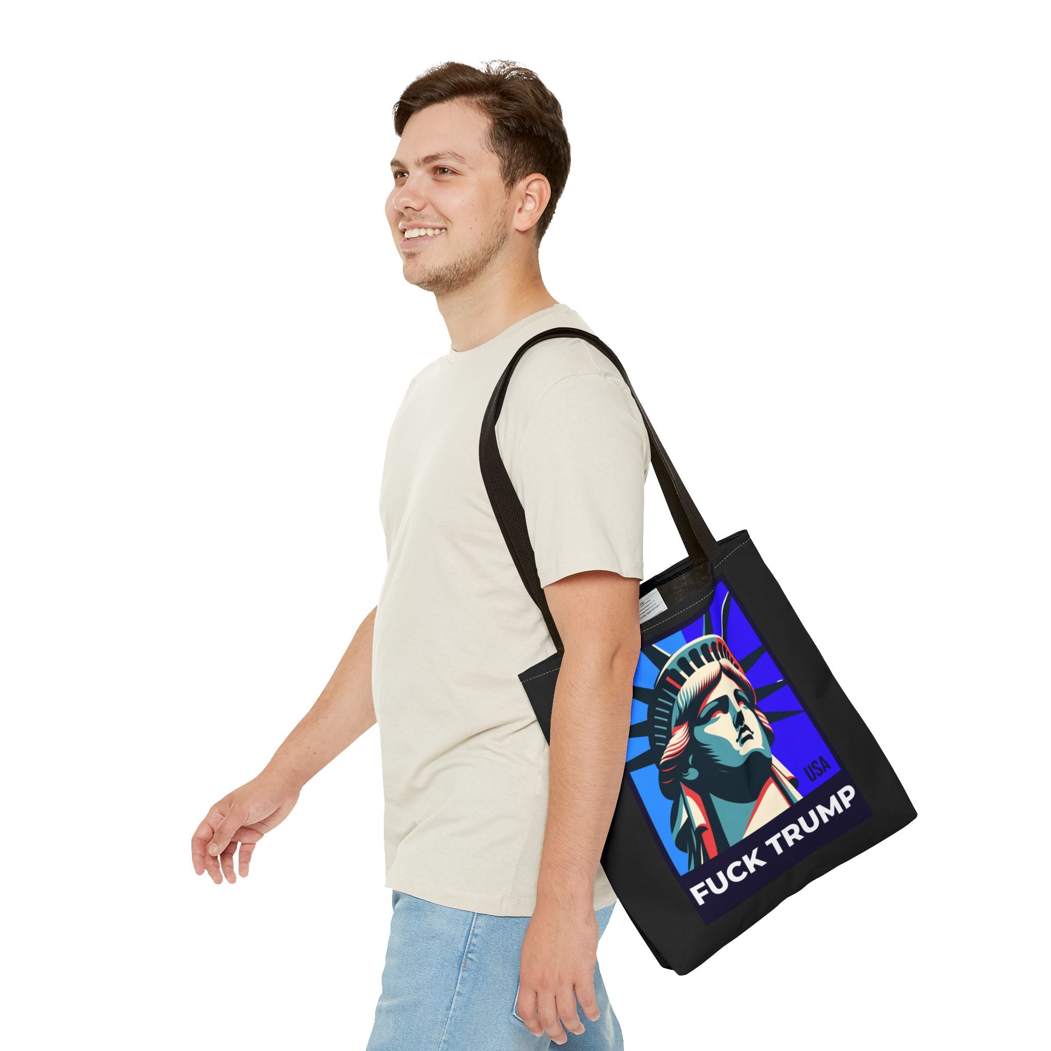 Fuck Trump Tote Bag - Statue Of Liberty Tote - Anti Trump Tote Bag - Anti MAGA - Feminist Tote - Activist Gift - Protest Bag