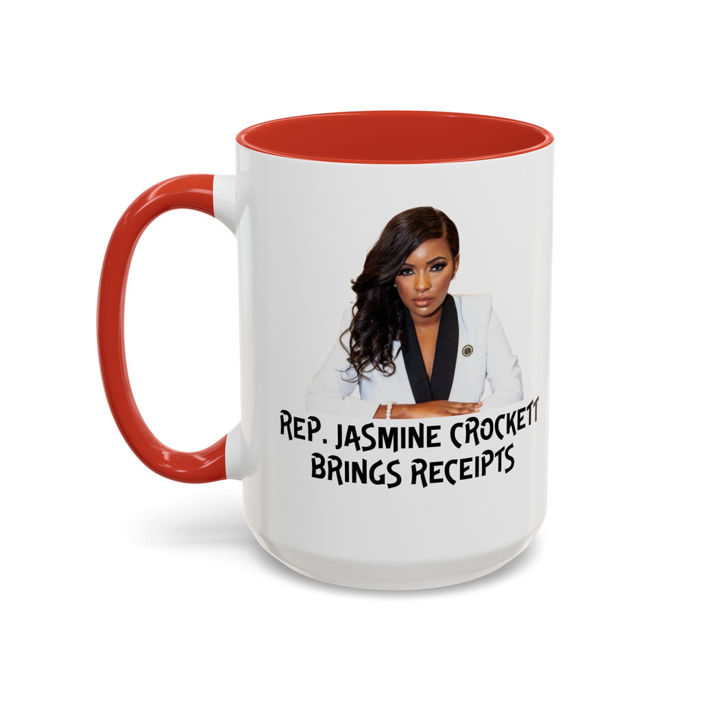 Jasmine Crockett Mug - Brings Receipts - Anti Trumpism - Political Satire - Feminist Mug - Anti MAGA - Democrat Gift