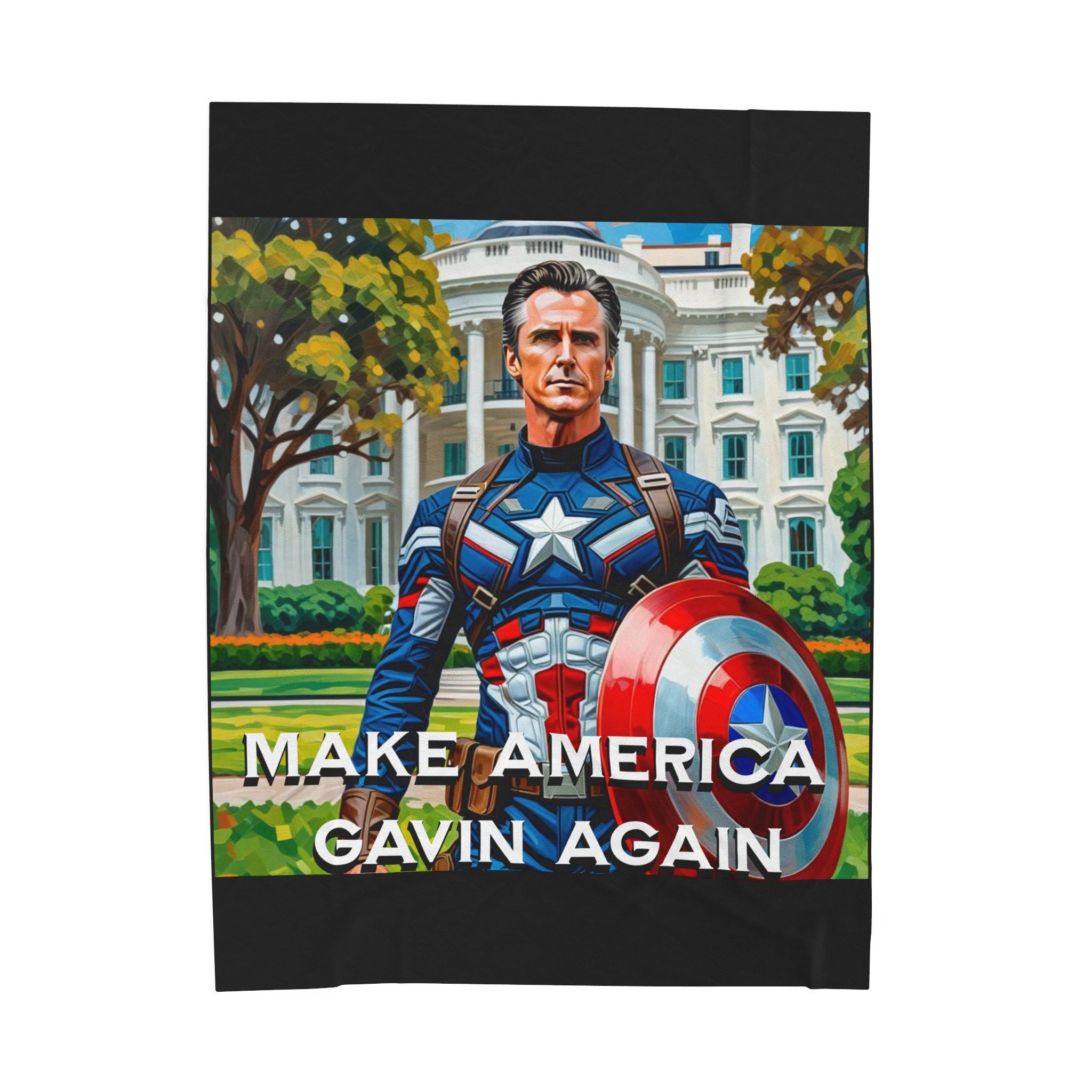 Gavin Newsom Blanket - Make America Gavin Again Plush Blanket - Anti Trump Blanket - Captain Gavin - Democrat Gift
