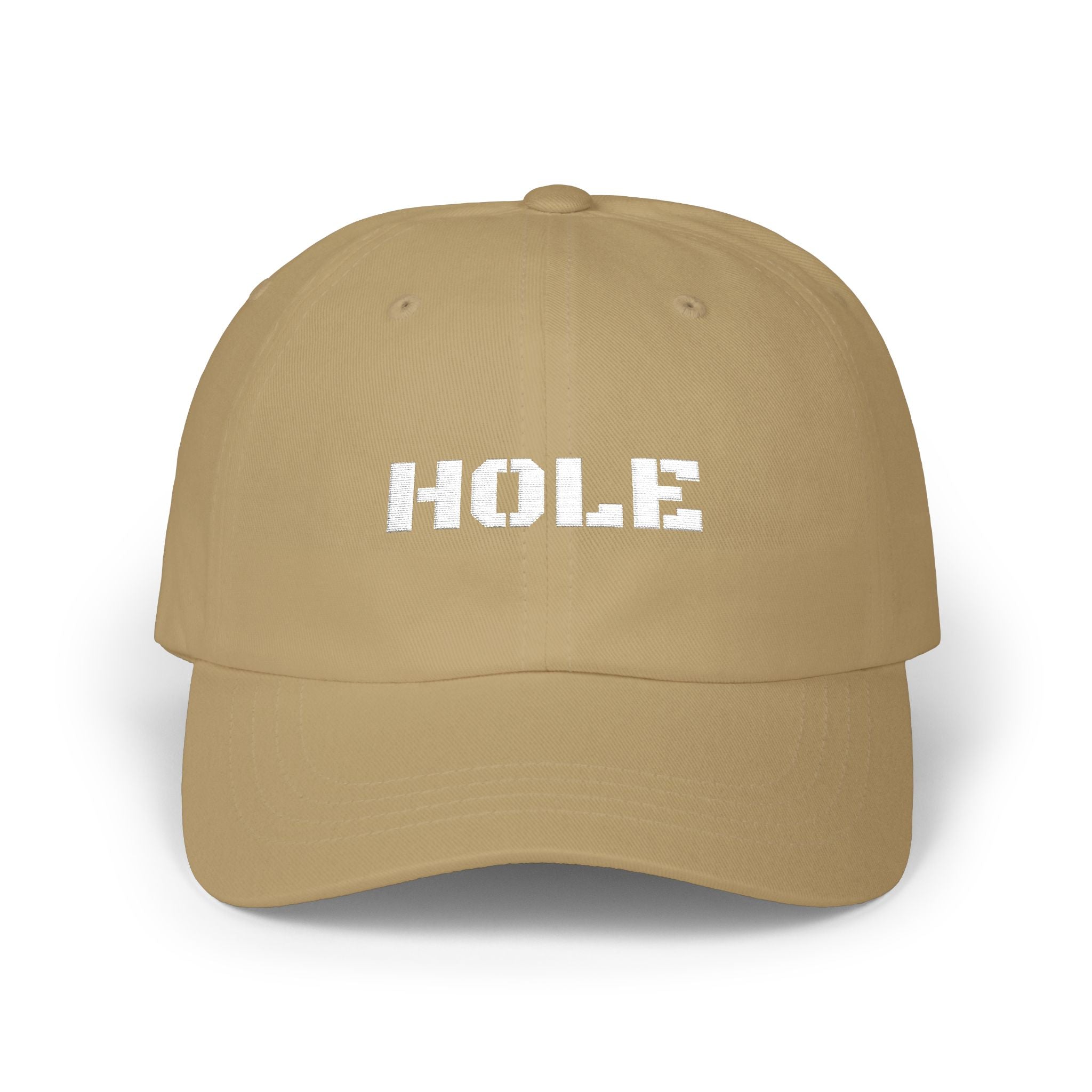 Classic Dad Cap with 'HOLE' Text - Trendy Cap for Dads, Casual Outfit, Gift for Father's Day, Summer Accessory, Everyday Style