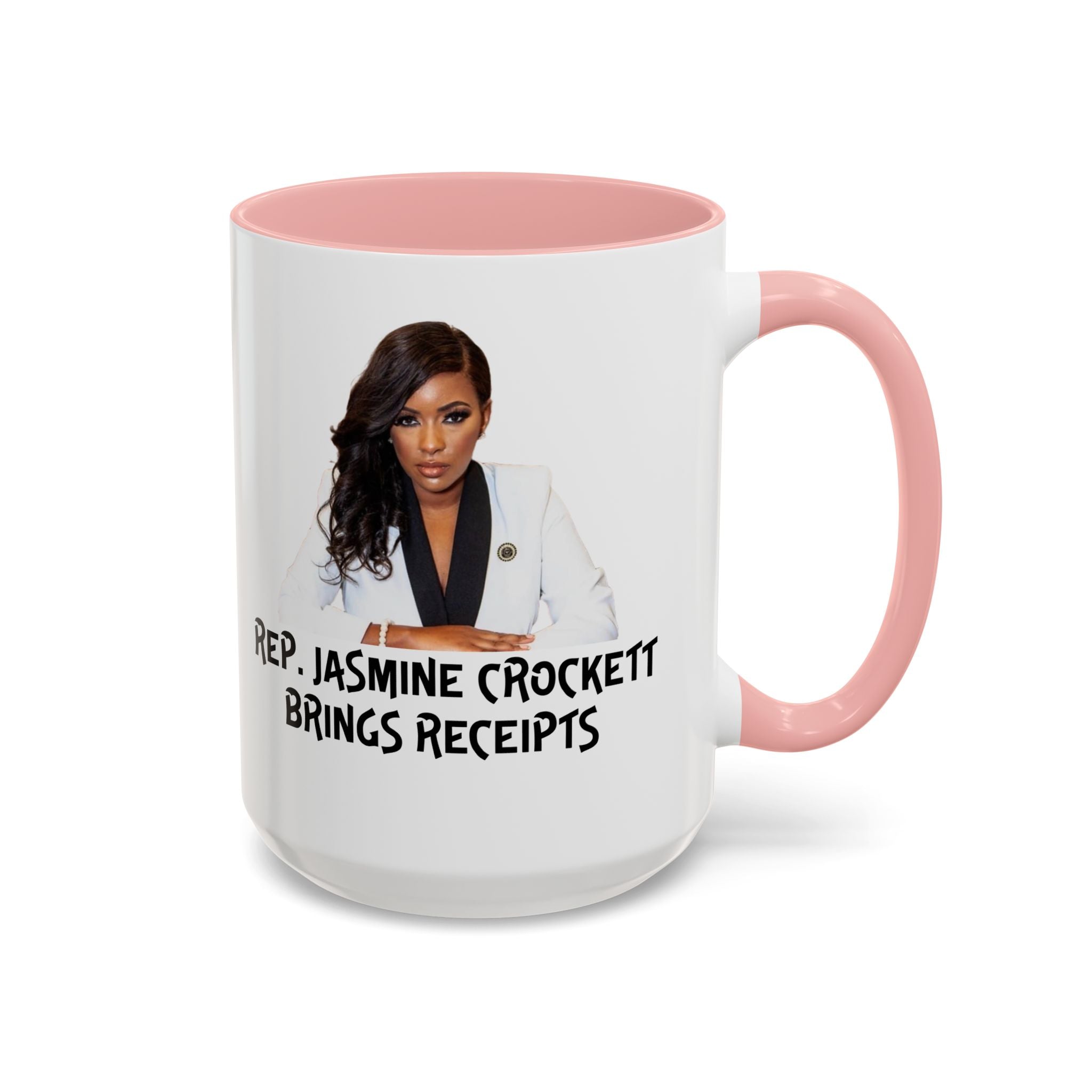 Jasmine Crockett Mug - Brings Receipts - Anti Trumpism - Political Satire - Feminist Mug - Anti MAGA - Democrat Gift