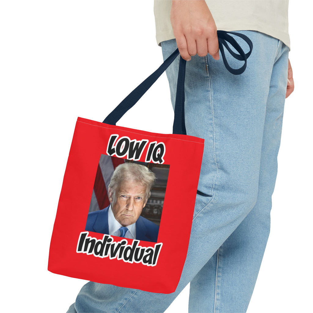 Anti Trump Tote Bag - Low IQ Individual - Political Satire Bag - Anti MAGA Tote - Democrat Gift - Protest Bag