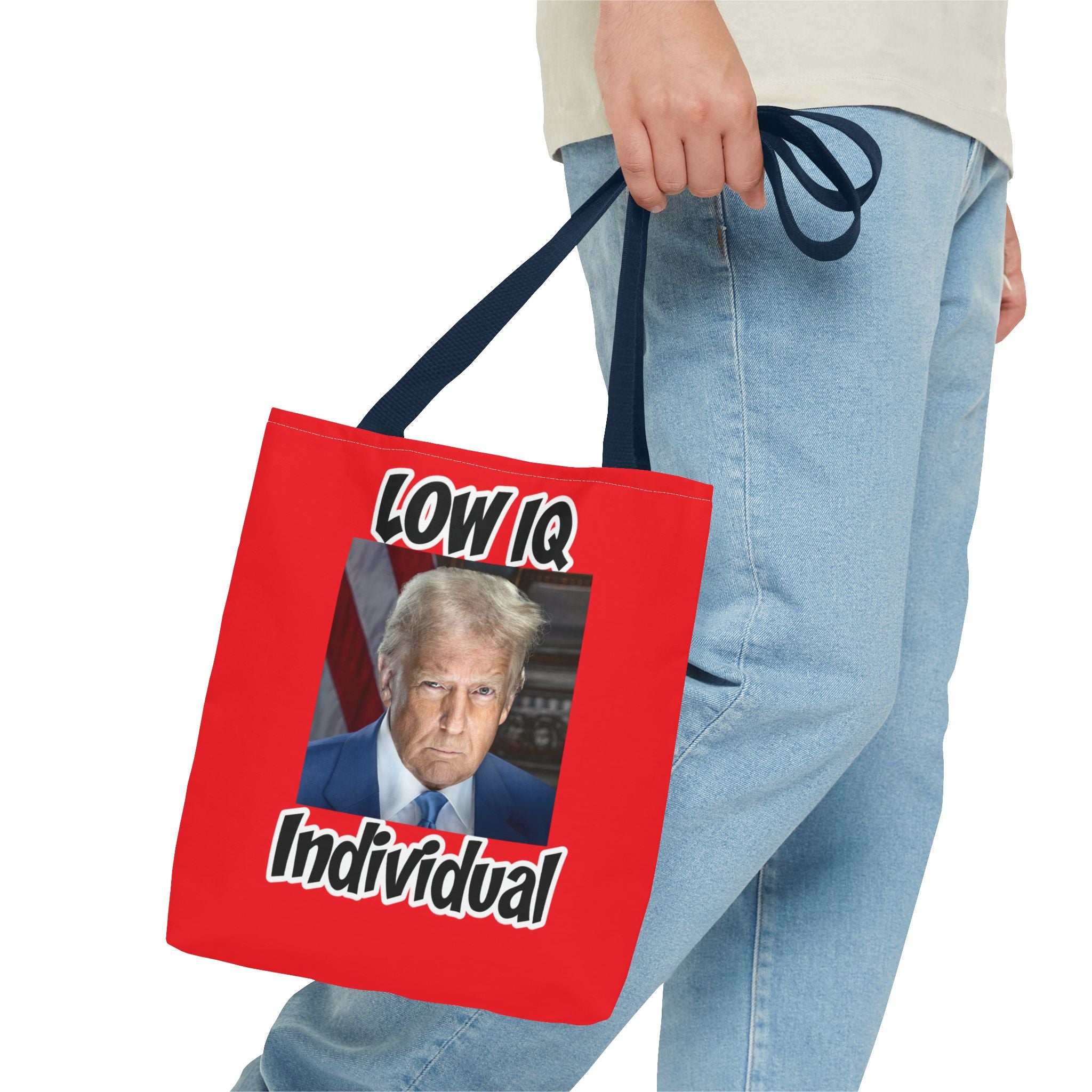 Anti Trump Tote Bag - Low IQ Individual - Political Satire Bag - Anti MAGA Tote - Democrat Gift - Protest Bag