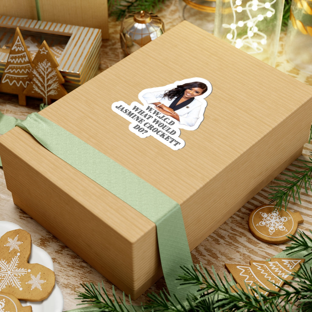 Rep Jasmine Crockett Sticker -WWJCD What Would Jasmine Crockett Do? - Gift for Activists - Gifts For Feminists - Gifts For Black Women