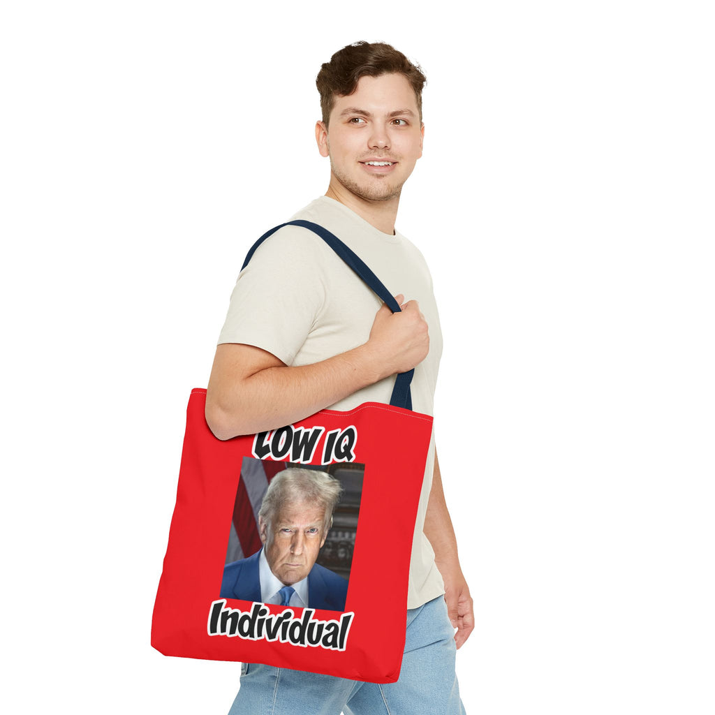 Anti Trump Tote Bag - Low IQ Individual - Political Satire Bag - Anti MAGA Tote - Democrat Gift - Protest Bag
