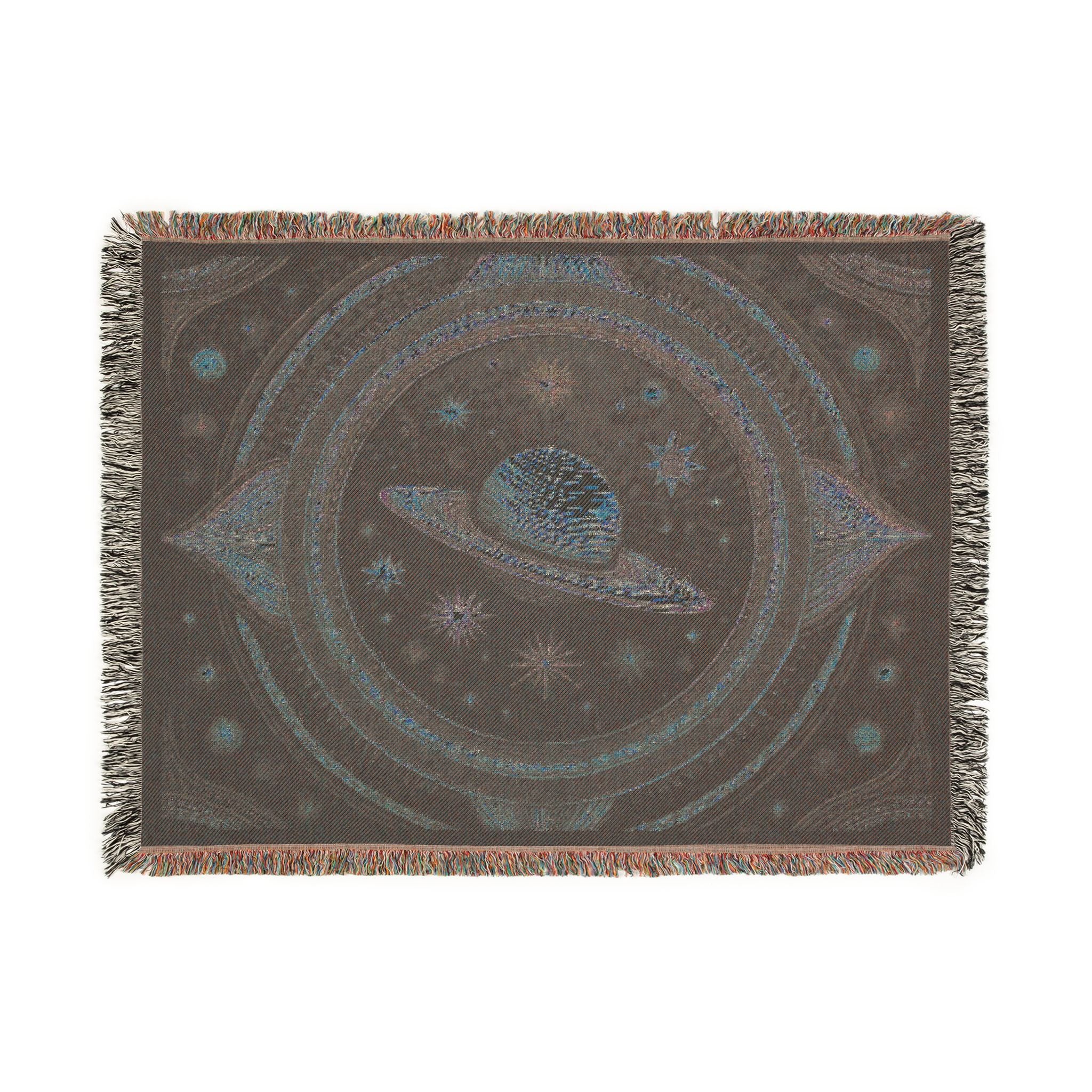 Celestial Woven Blanket - Galaxy Space Throw, Celestial Bedroom Decor, Night Sky Blanket, Wall Tapestry - Home Decor