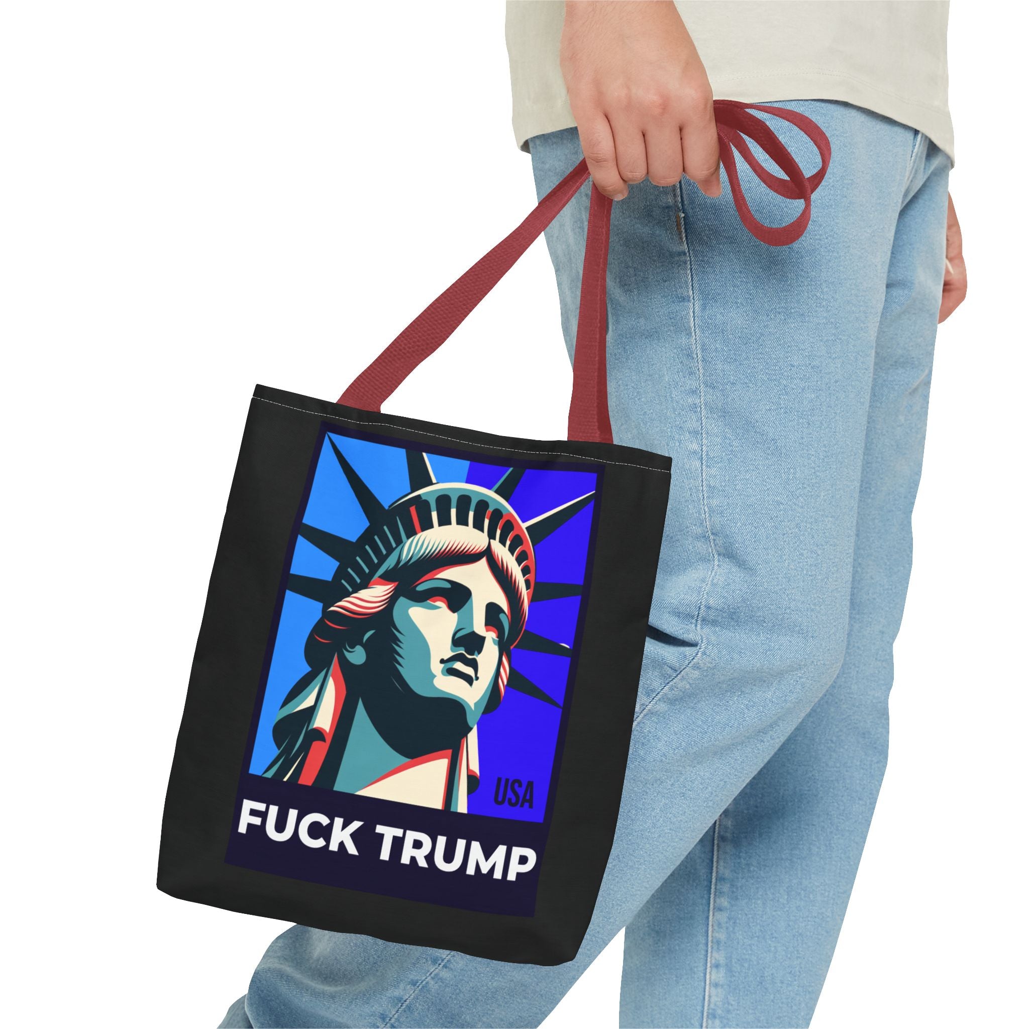 Fuck Trump Tote Bag - Statue Of Liberty Tote - Anti Trump Tote Bag - Anti MAGA - Feminist Tote - Activist Gift - Protest Bag
