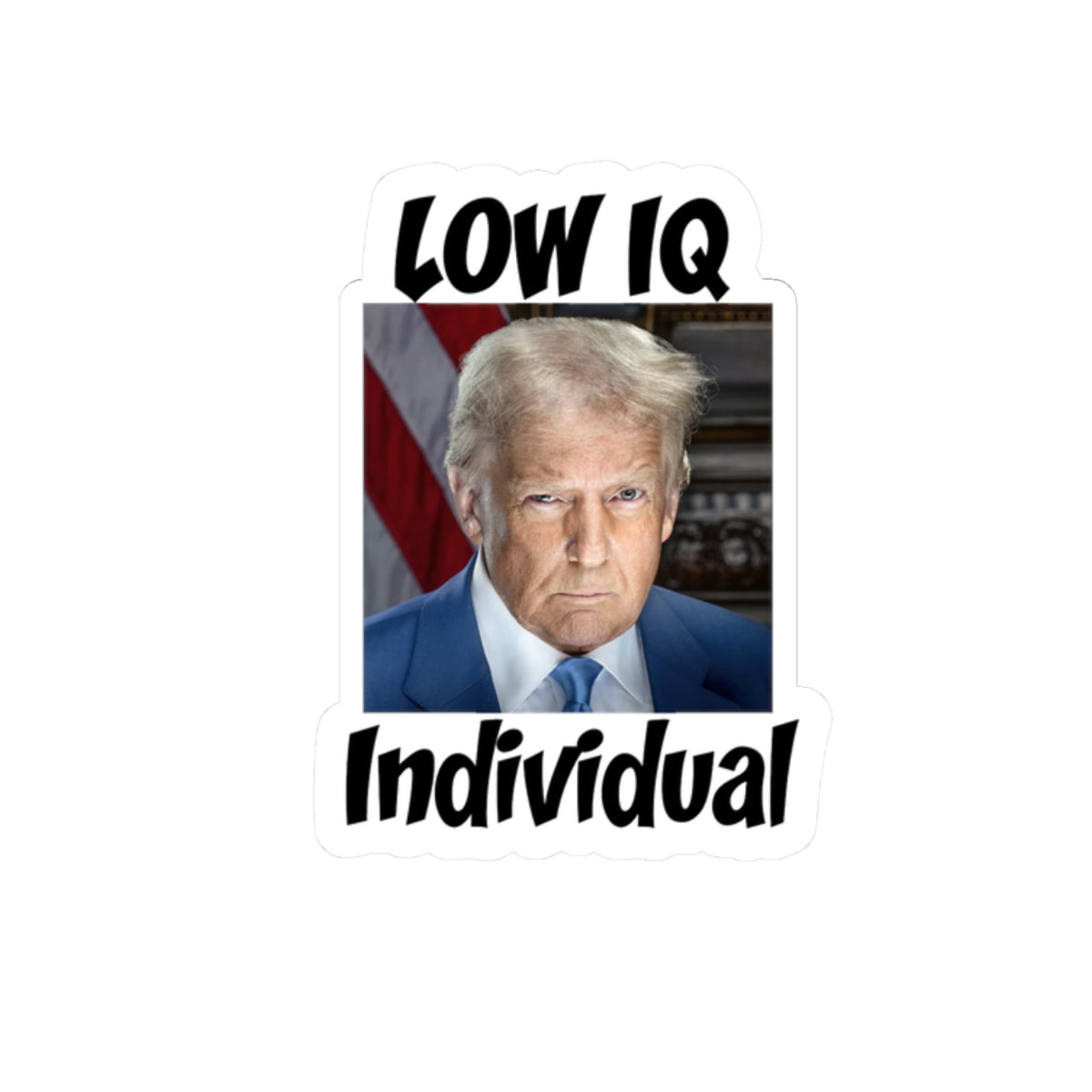 Anti Trump Sticker - Low IQ Individual - Political Satire - Protest Sticker - Anti MAGA Merch - Democrat Gift