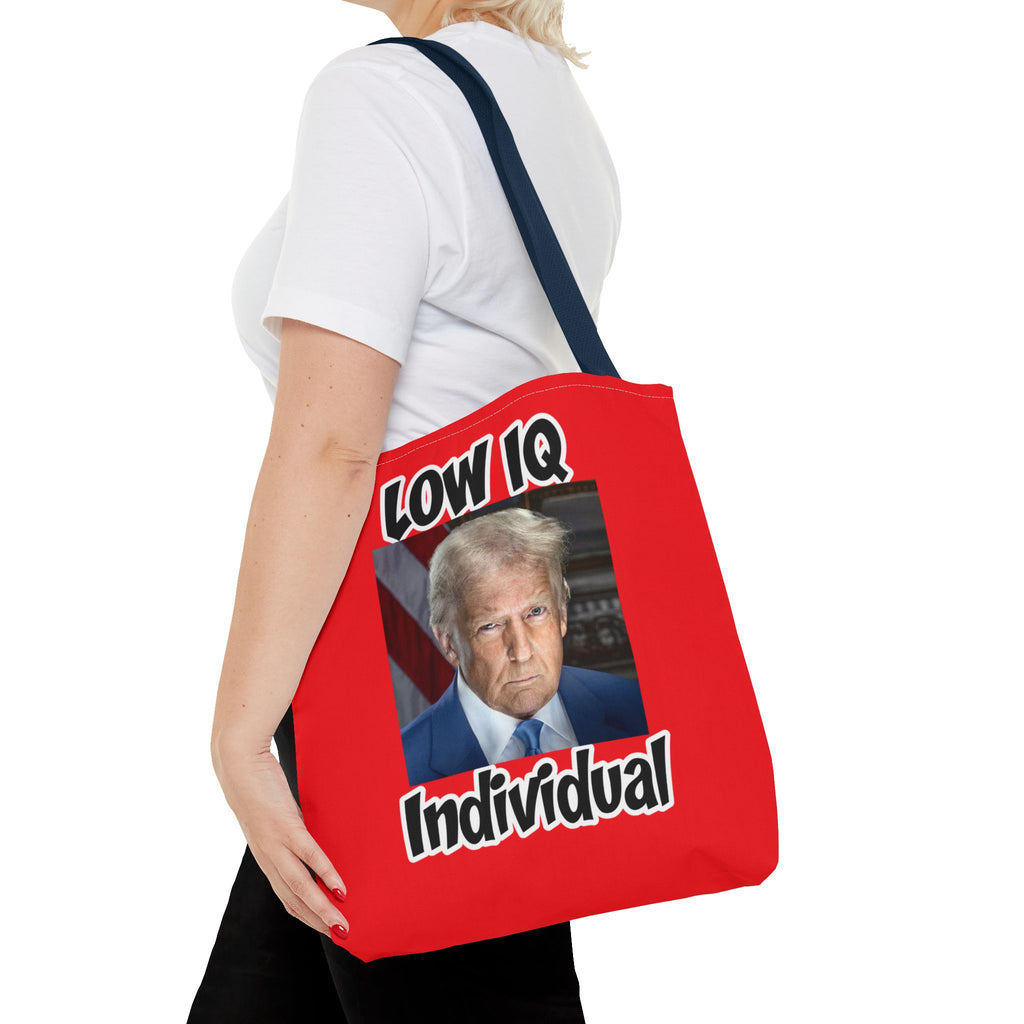 Anti Trump Tote Bag - Low IQ Individual - Political Satire Bag - Anti MAGA Tote - Democrat Gift - Protest Bag